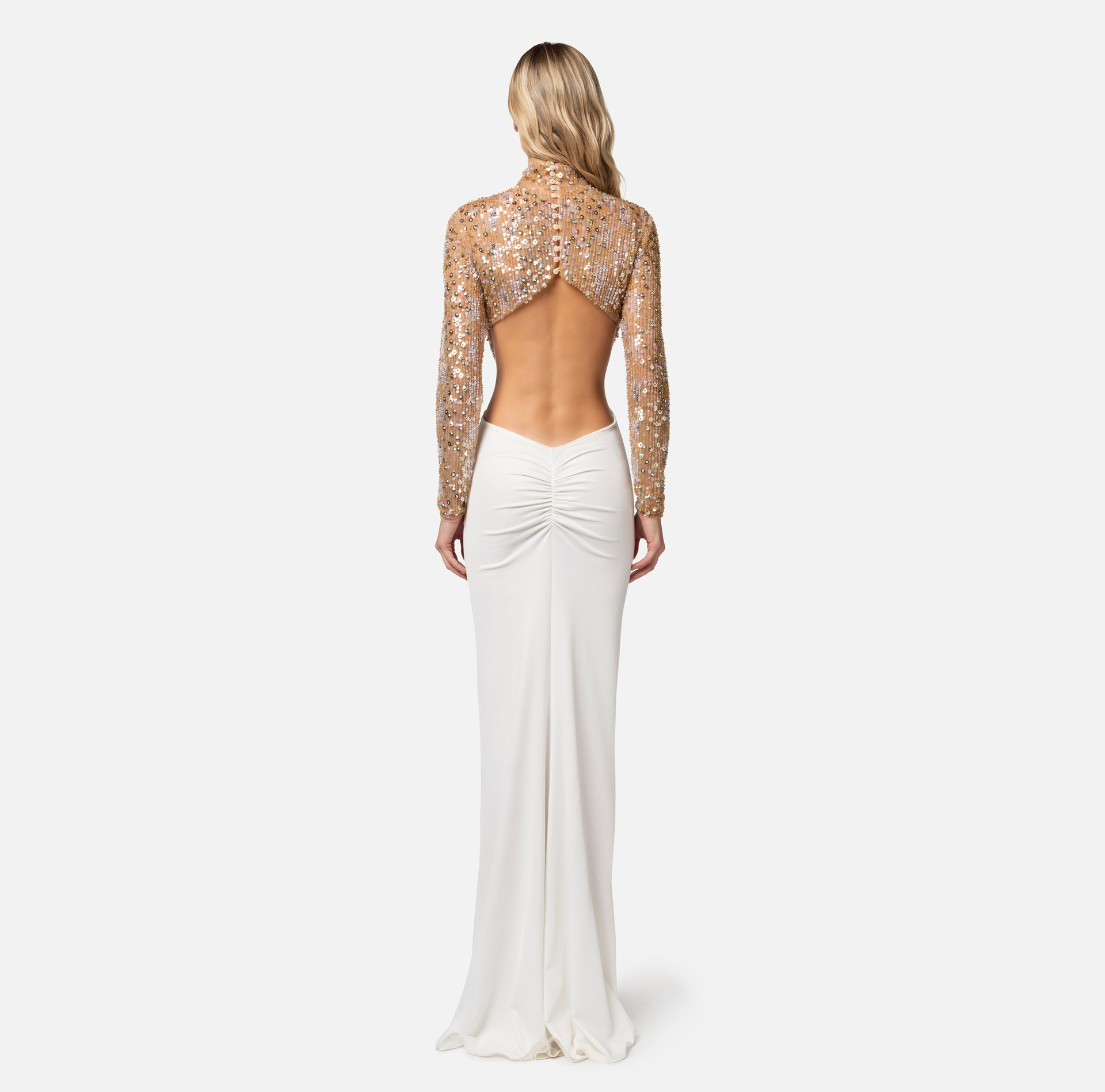 Abito red carpet in jersey con corpetto ricamato - Elisabetta Franchi® Outlet