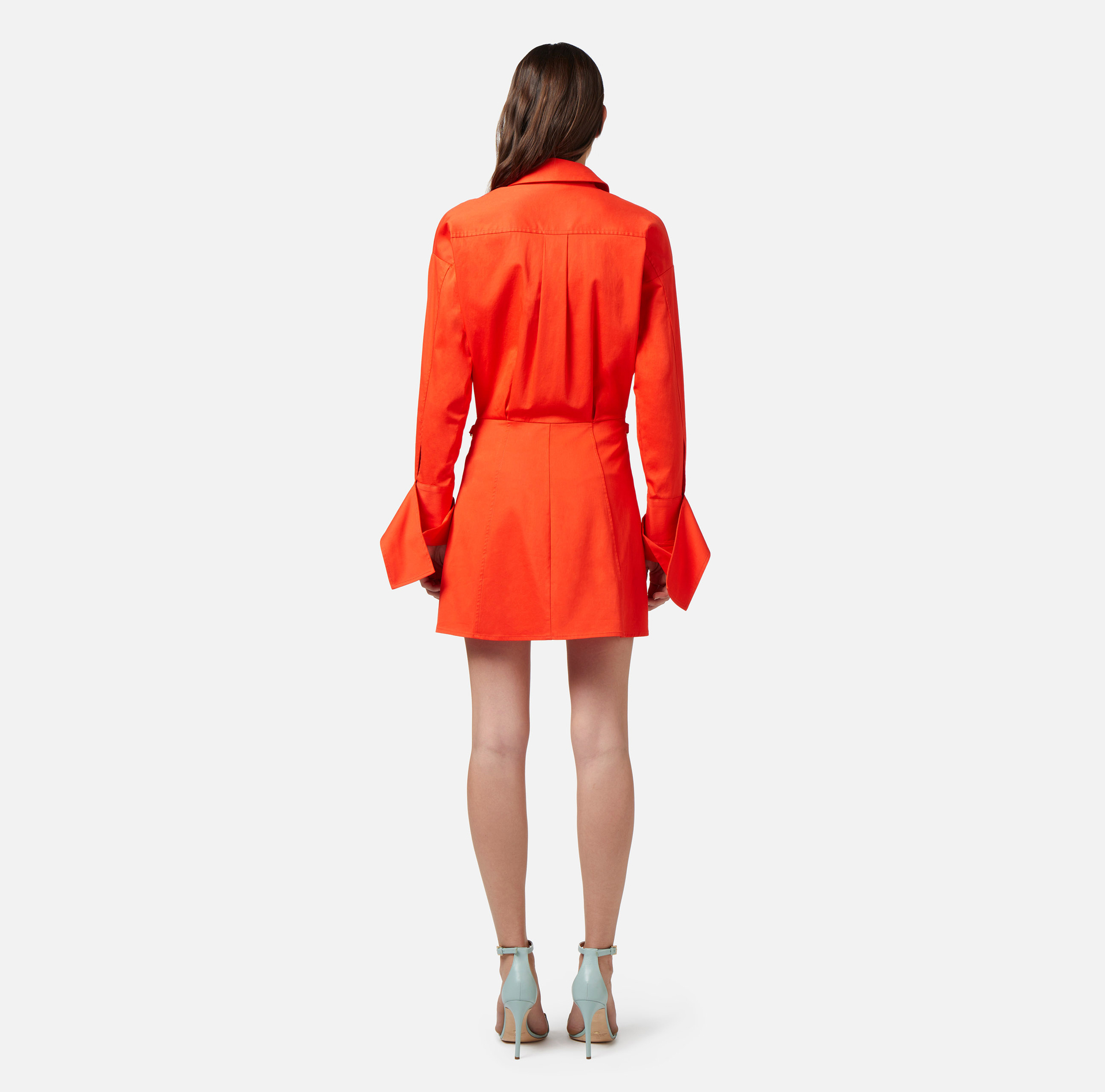 Mini stretch poplin shirt-dress - Elisabetta Franchi® Outlet
