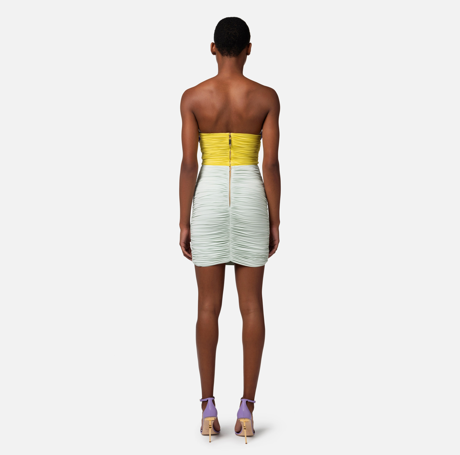 Minivestido de punto tricolor drapeado | Elisabetta Franchi® Outlet