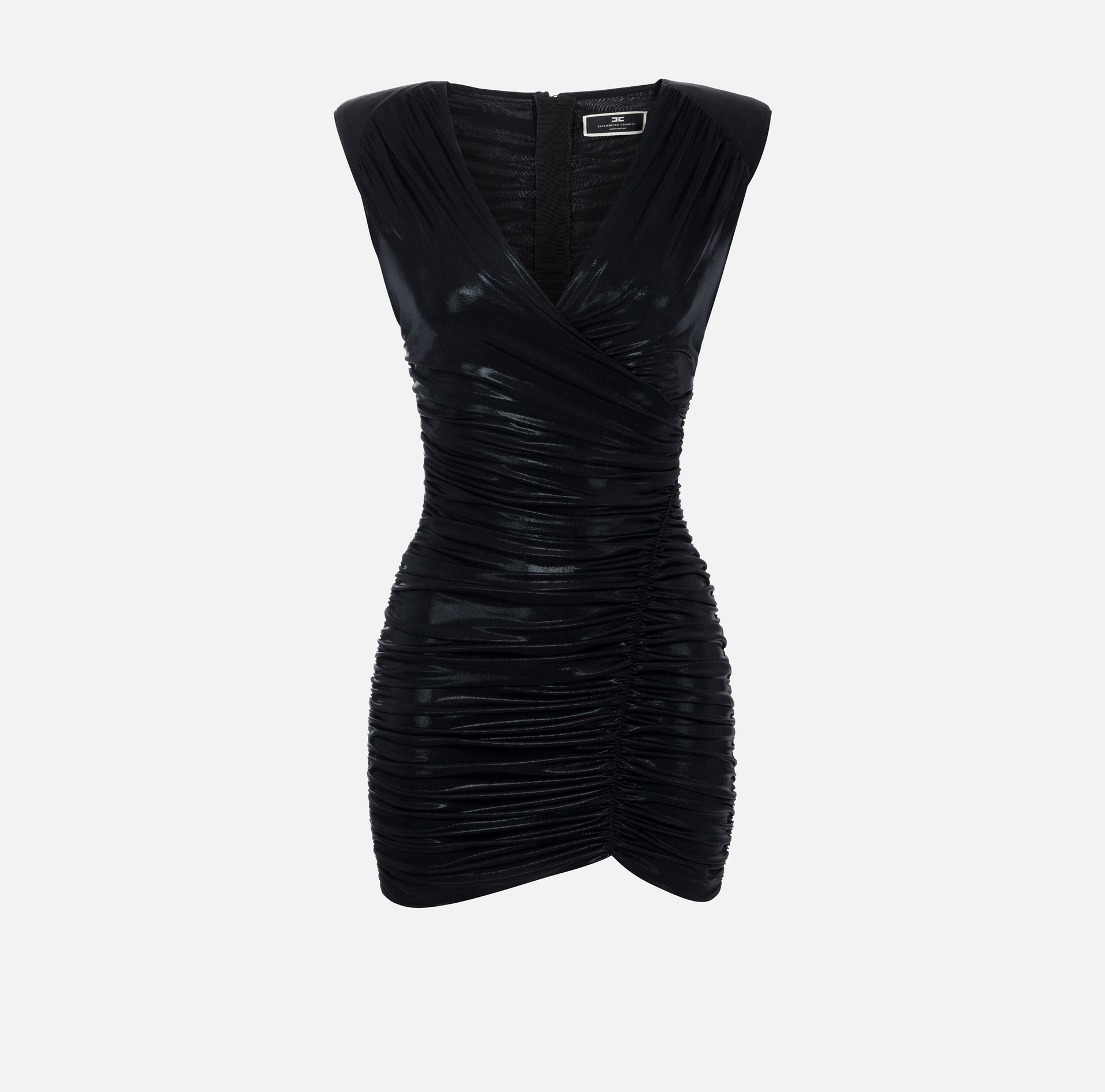 Miniabito in jersey metallico drappeggiato - Elisabetta Franchi® Outlet