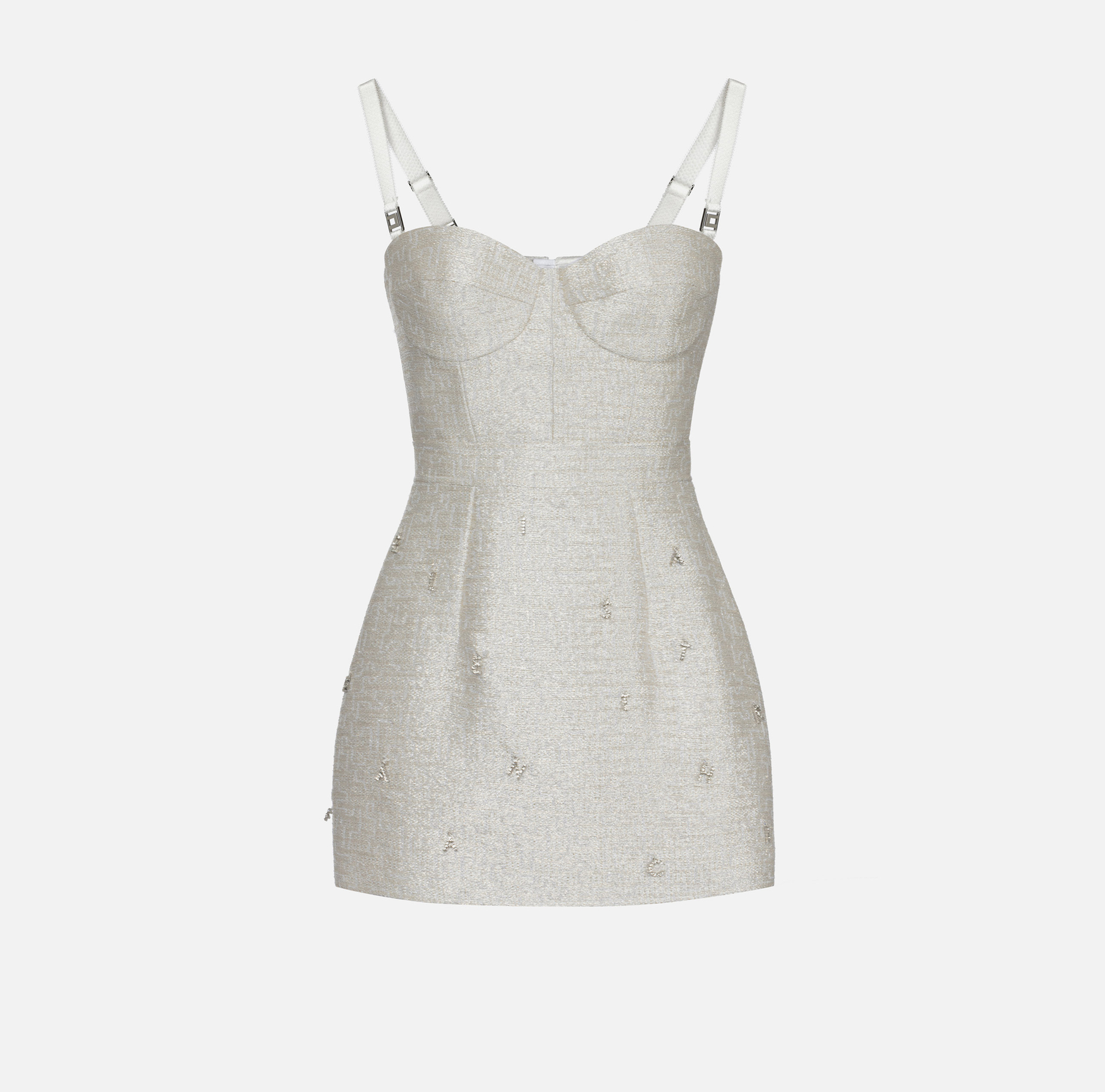 Lurex tweed dress with rhinestone lettering - Elisabetta Franchi® Outlet