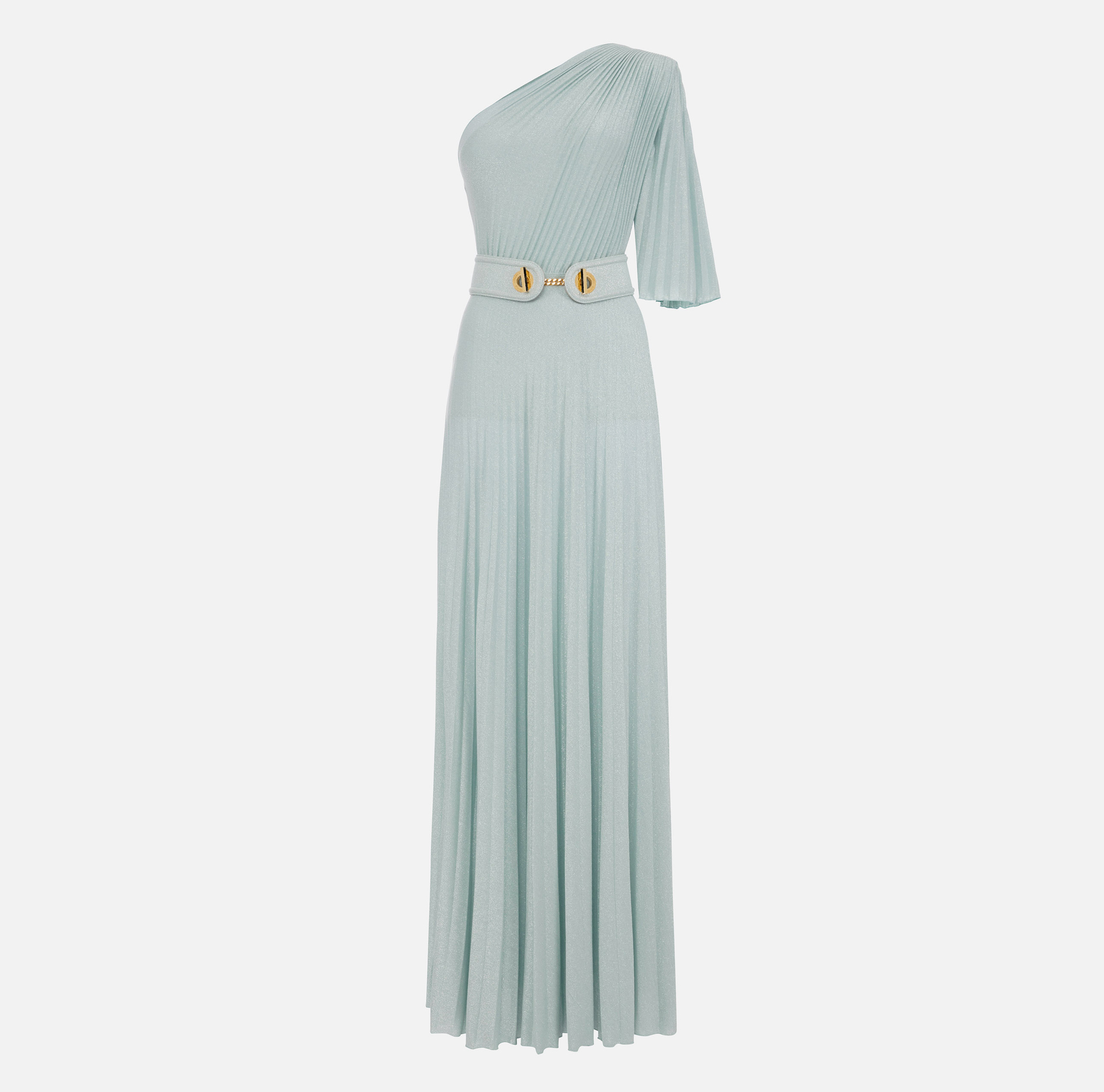 Einschultriges Red Carpet-Kleid aus Jersey-Lurex - Elisabetta Franchi® Outlet