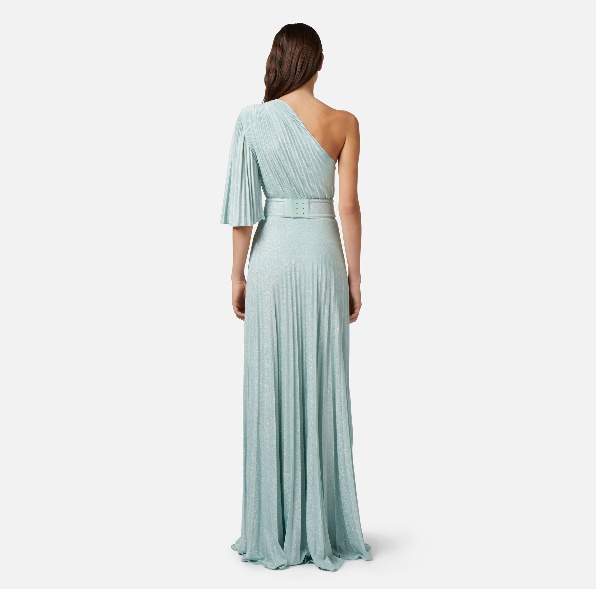 Einschultriges Red Carpet-Kleid aus Jersey-Lurex - Elisabetta Franchi® Outlet