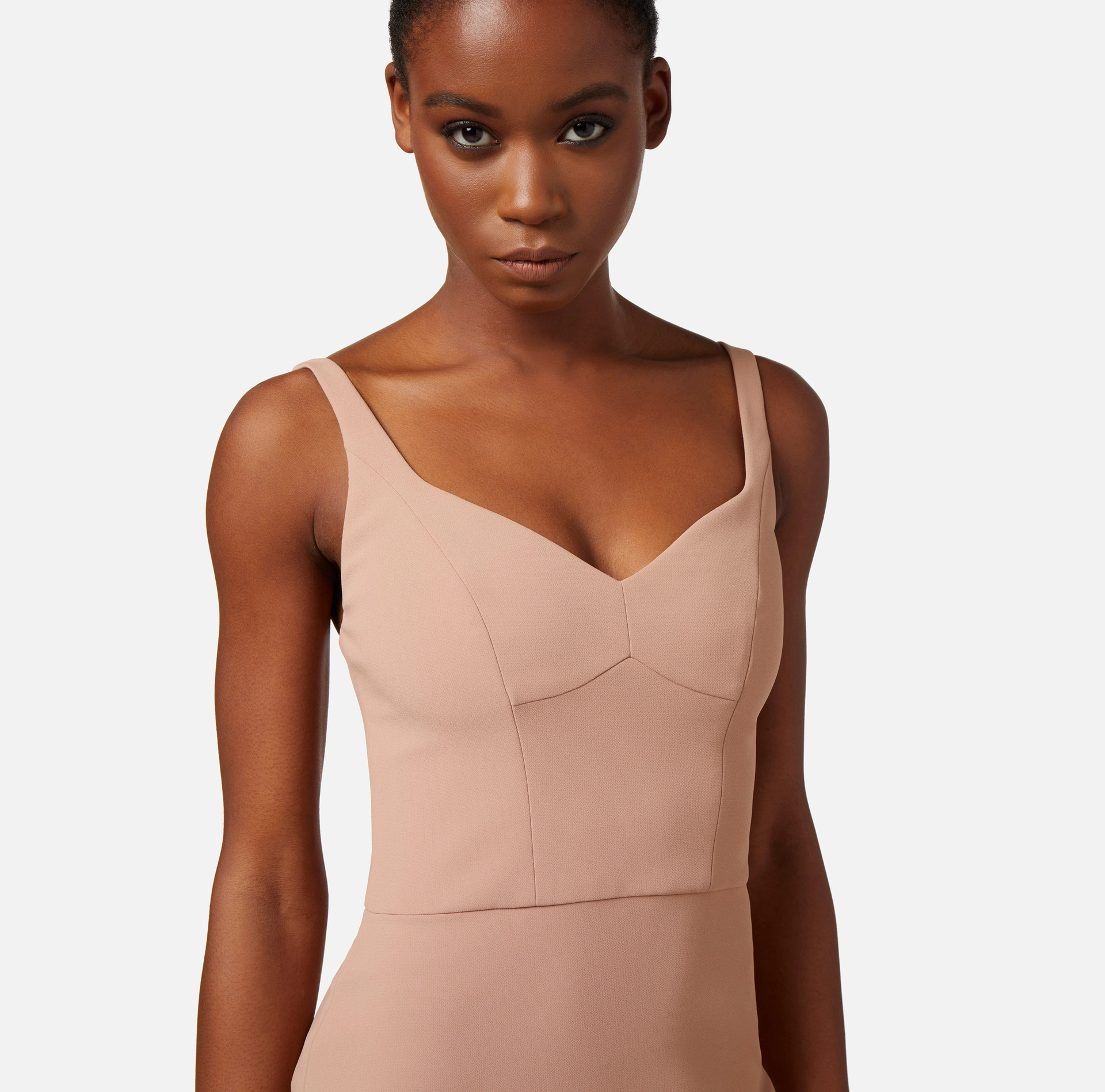 Robe fourreau en crêpe stretch avec zip - Elisabetta Franchi® Outlet
