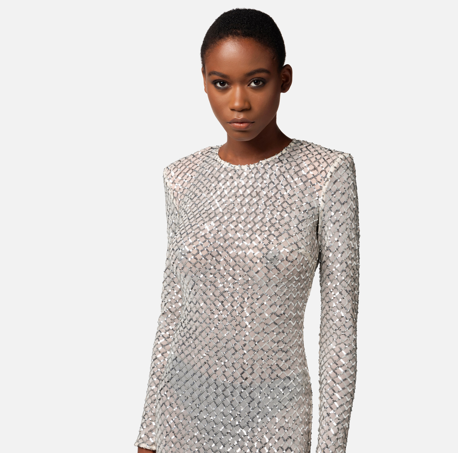 Robe Red Carpet en sequins chevrons - Elisabetta Franchi® Outlet