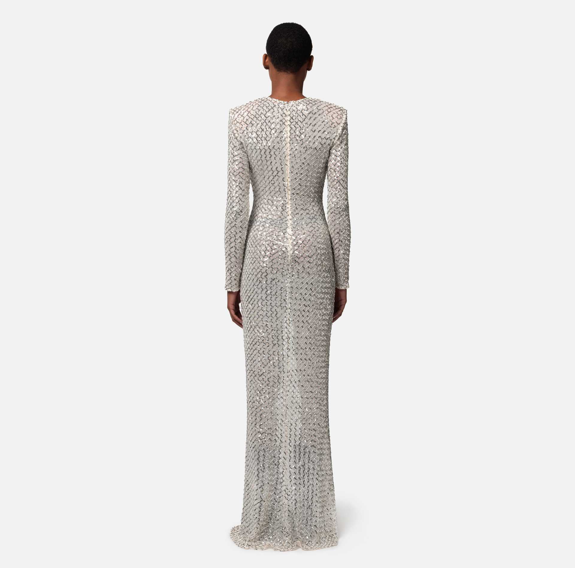 Robe Red Carpet en sequins chevrons - Elisabetta Franchi® Outlet