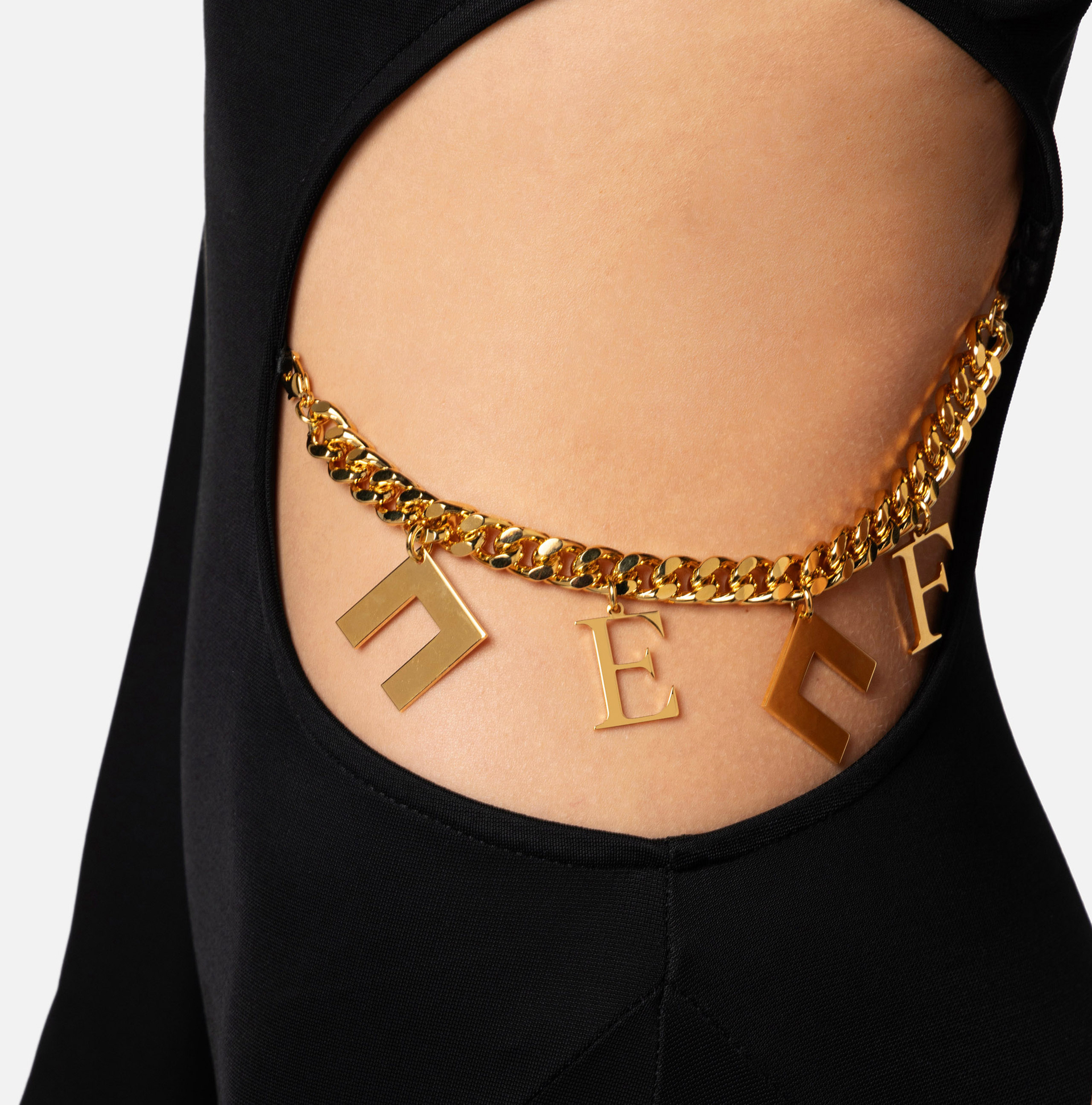 Red carpet one-shoulder dress in shiny jersey with cut-outs - Elisabetta Franchi® Outlet