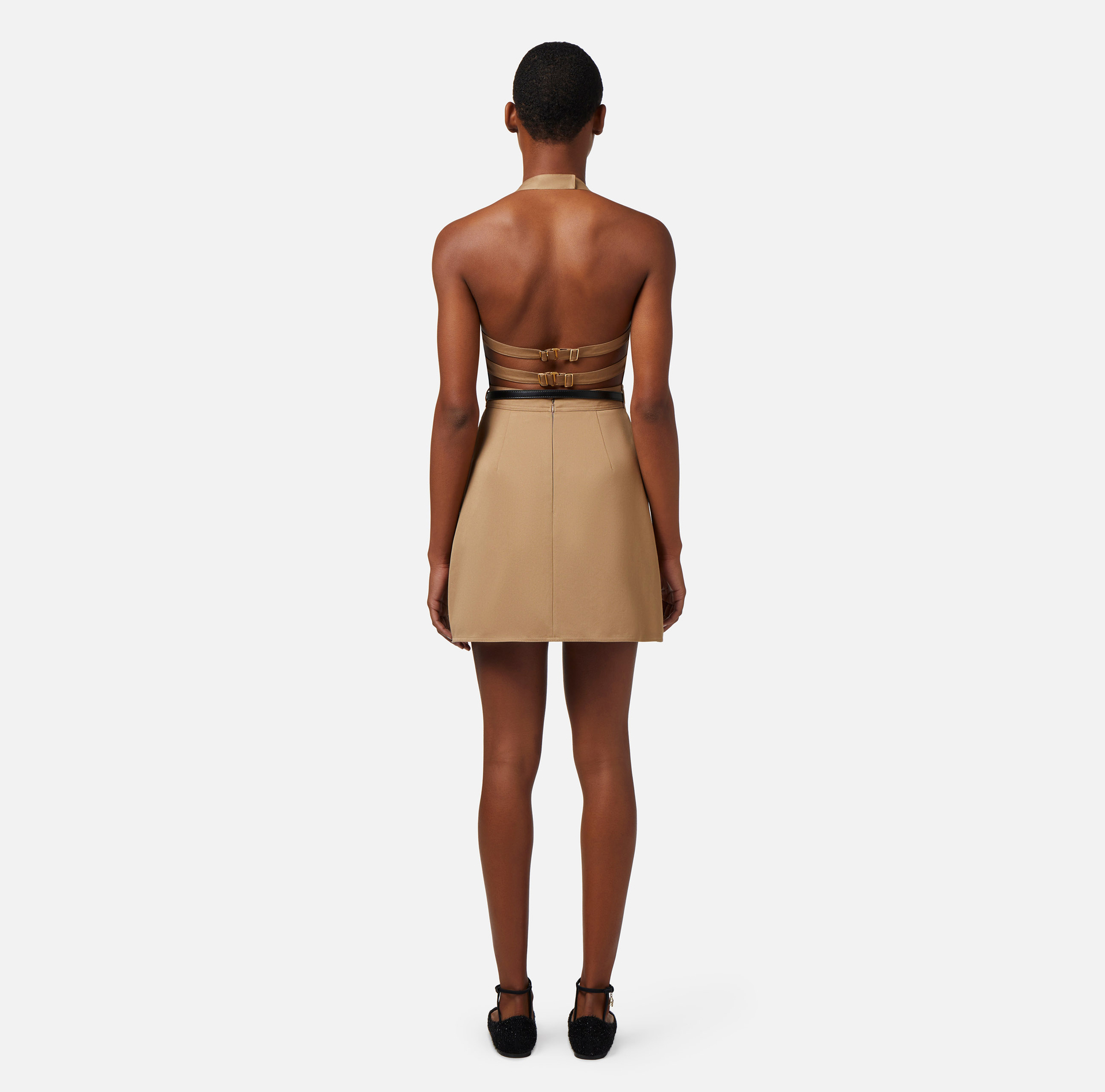 Cotton utility mini-dress - Elisabetta Franchi® Outlet
