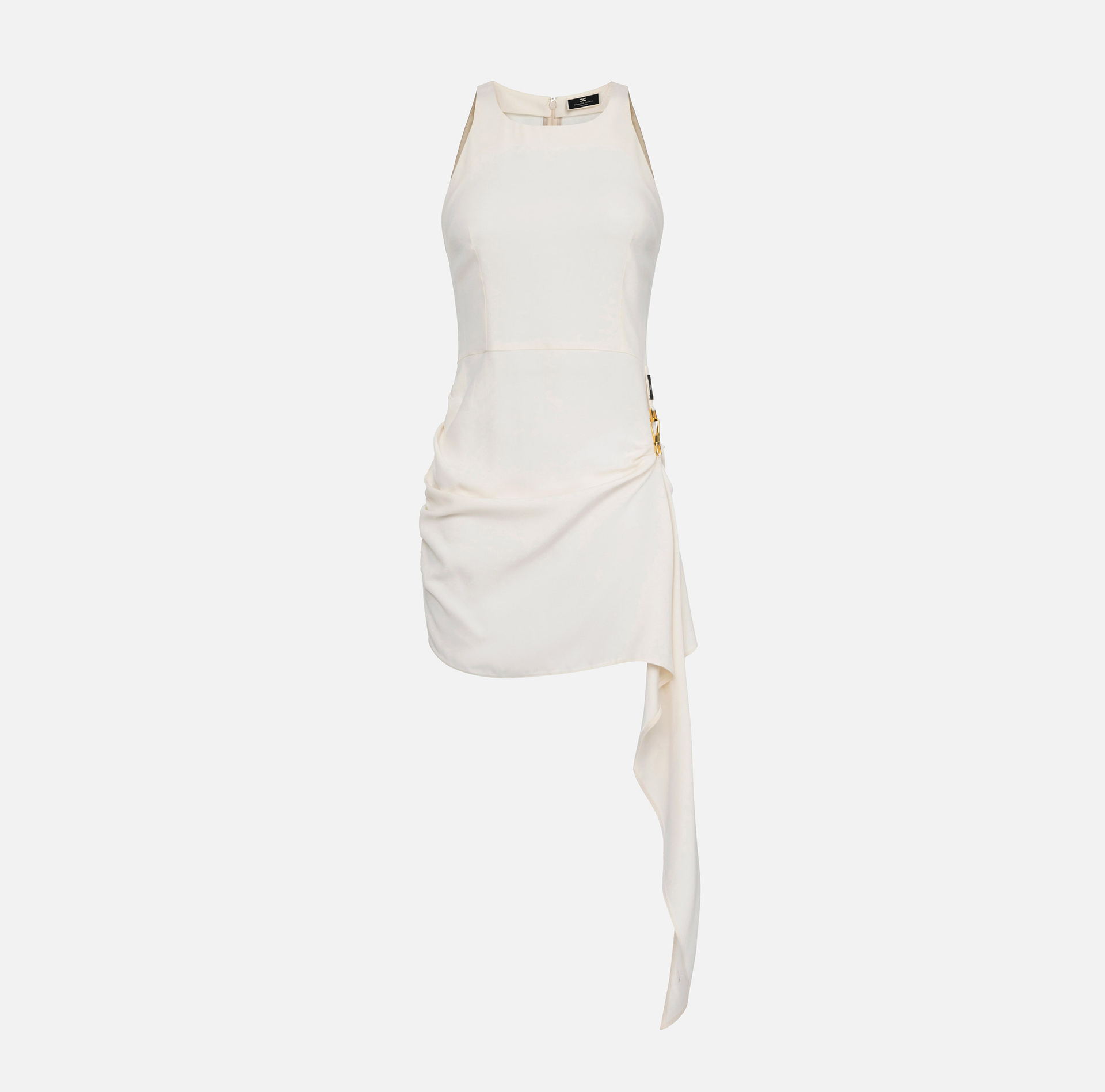 Mini-dress in crêpe fabric with draping - Elisabetta Franchi® Outlet