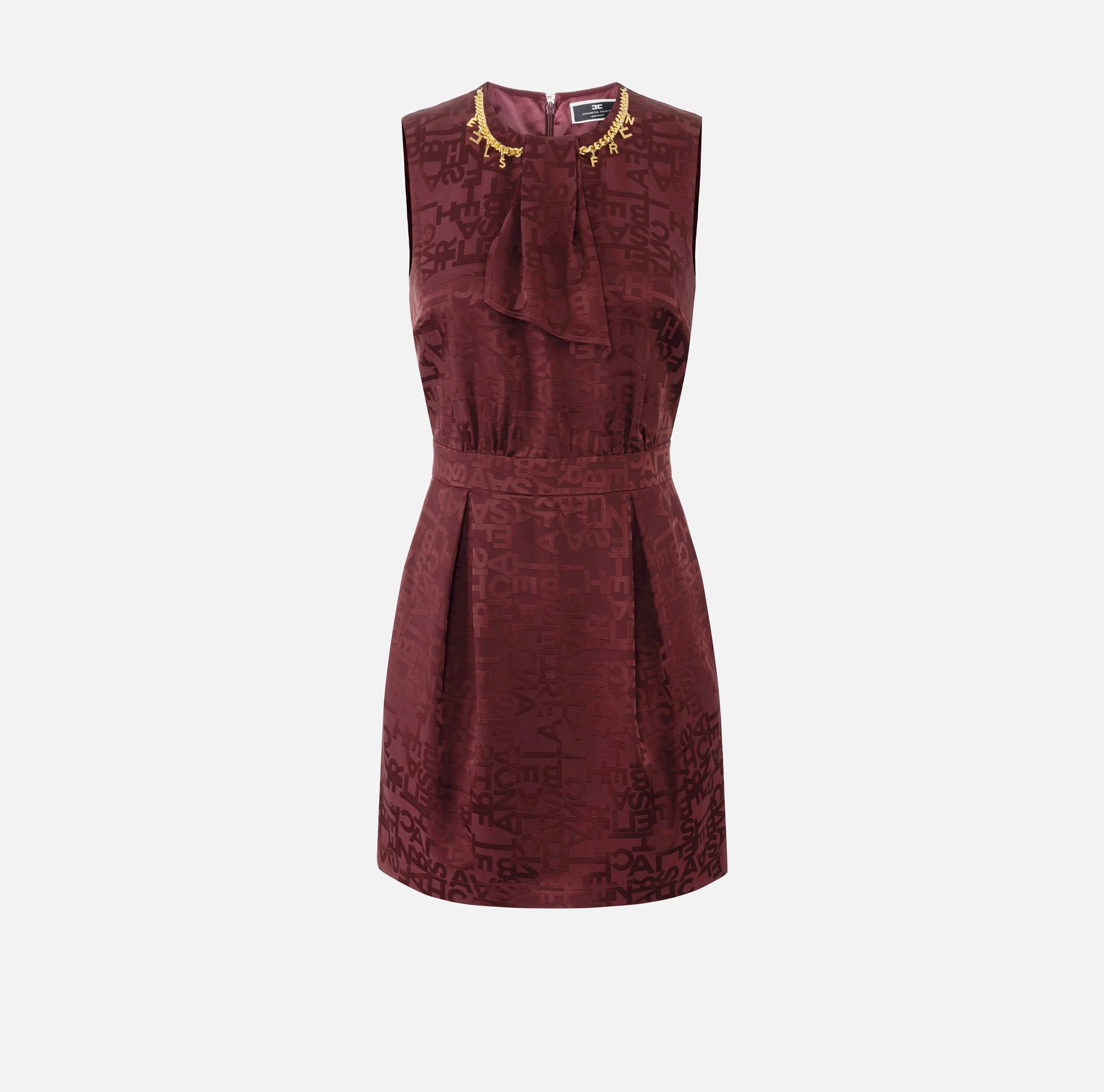 Minivestido de crepé jacquard con letras | Elisabetta Franchi® Outlet