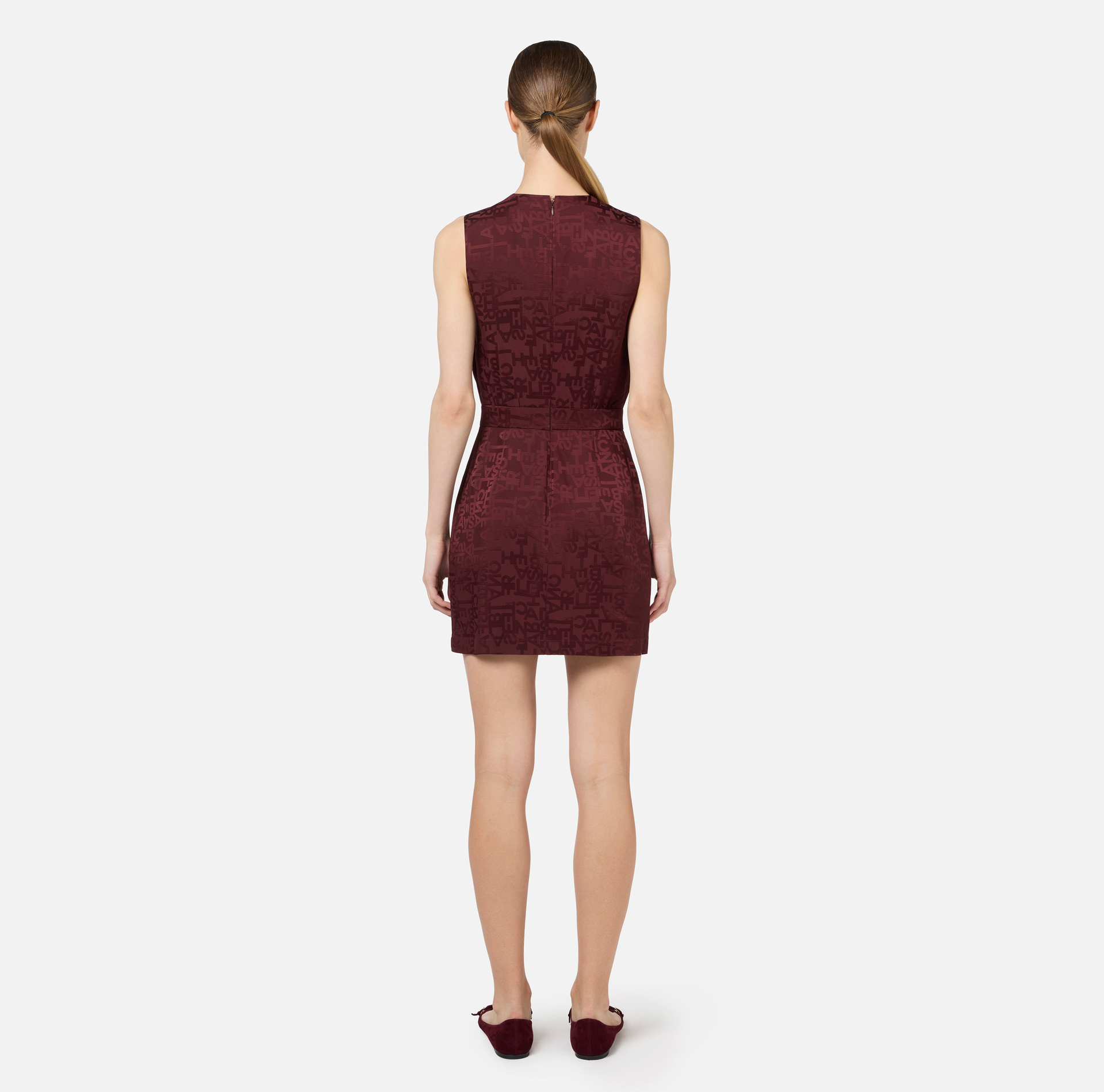 Mini-robe en crêpe jacquard lettres | Elisabetta Franchi® Outlet