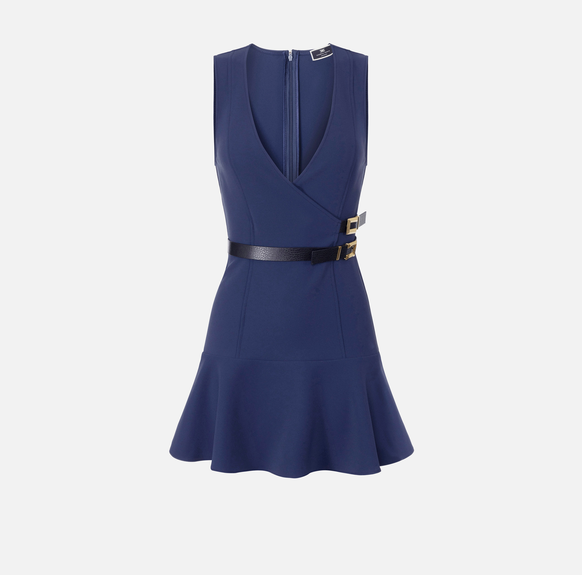 Stretch crêpe mini-dress with lacing | Elisabetta Franchi® Outlet