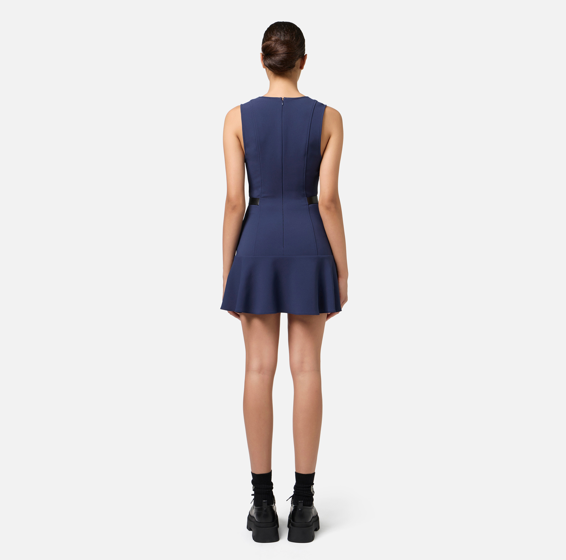 Minikleid aus Stretch-Crêpe mit Riemchen | Elisabetta Franchi® Outlet