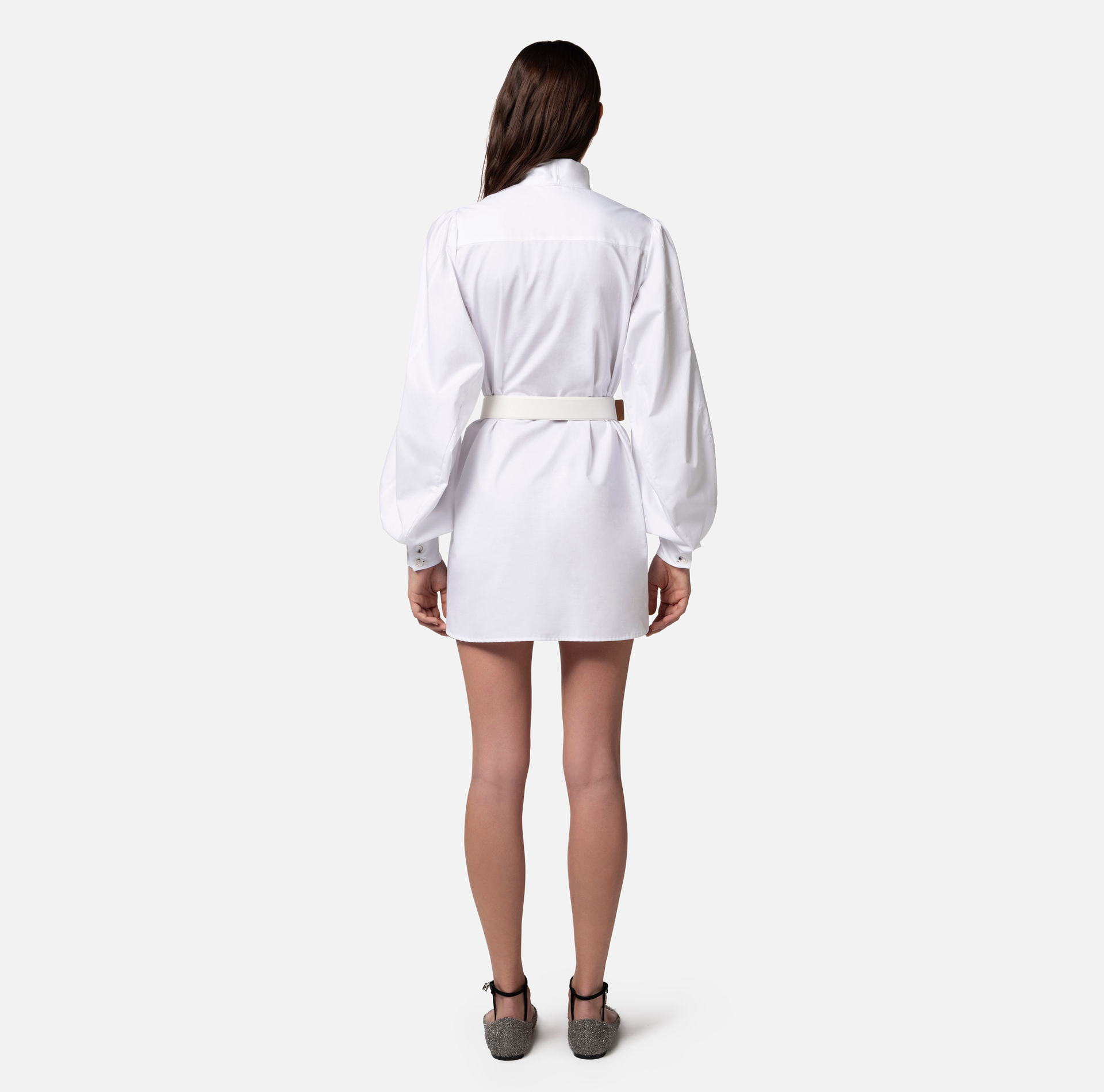Mini-robe chemise en popeline de coton - Elisabetta Franchi® Outlet