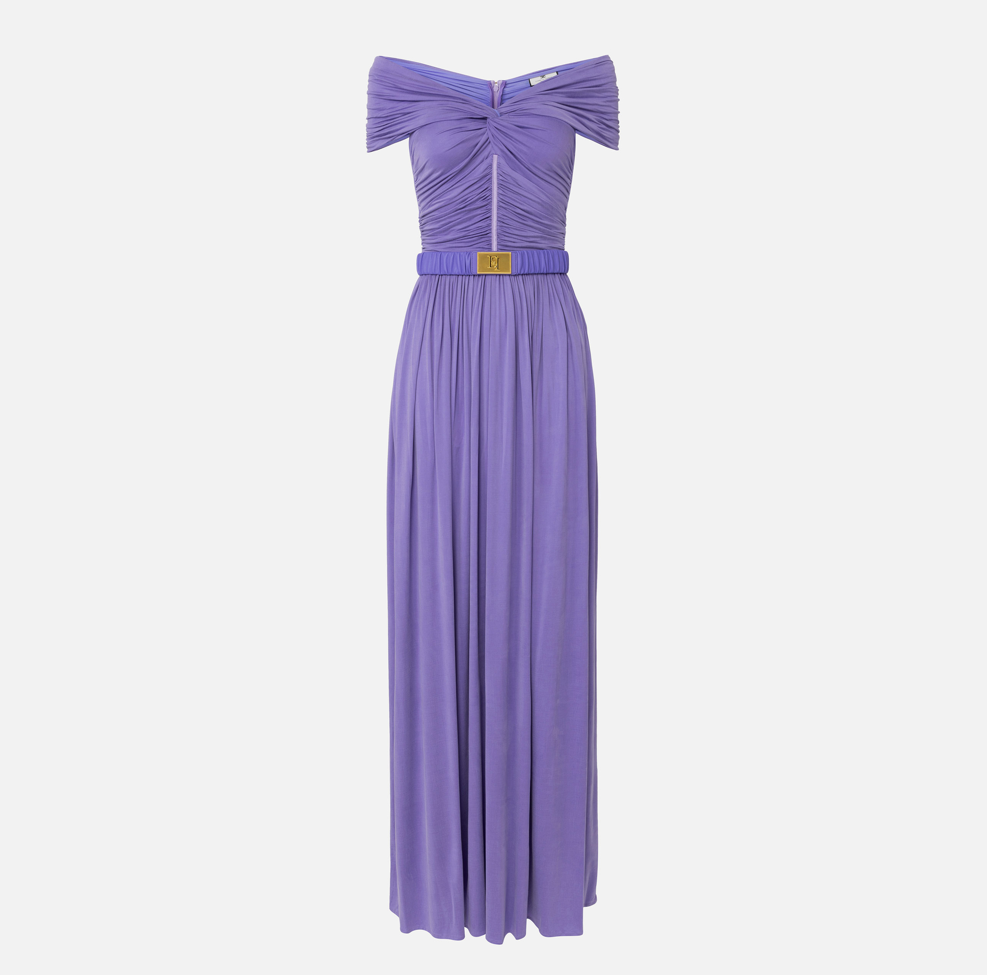 Jersey red carpet dress with knot pattern - Elisabetta Franchi® Outlet