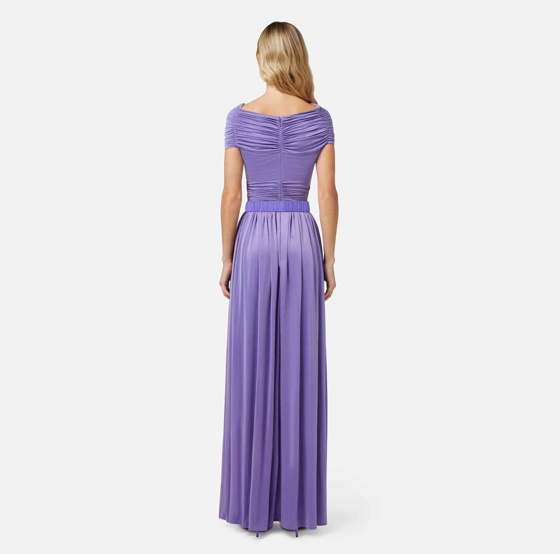 Jersey red carpet dress with knot pattern - Elisabetta Franchi® Outlet