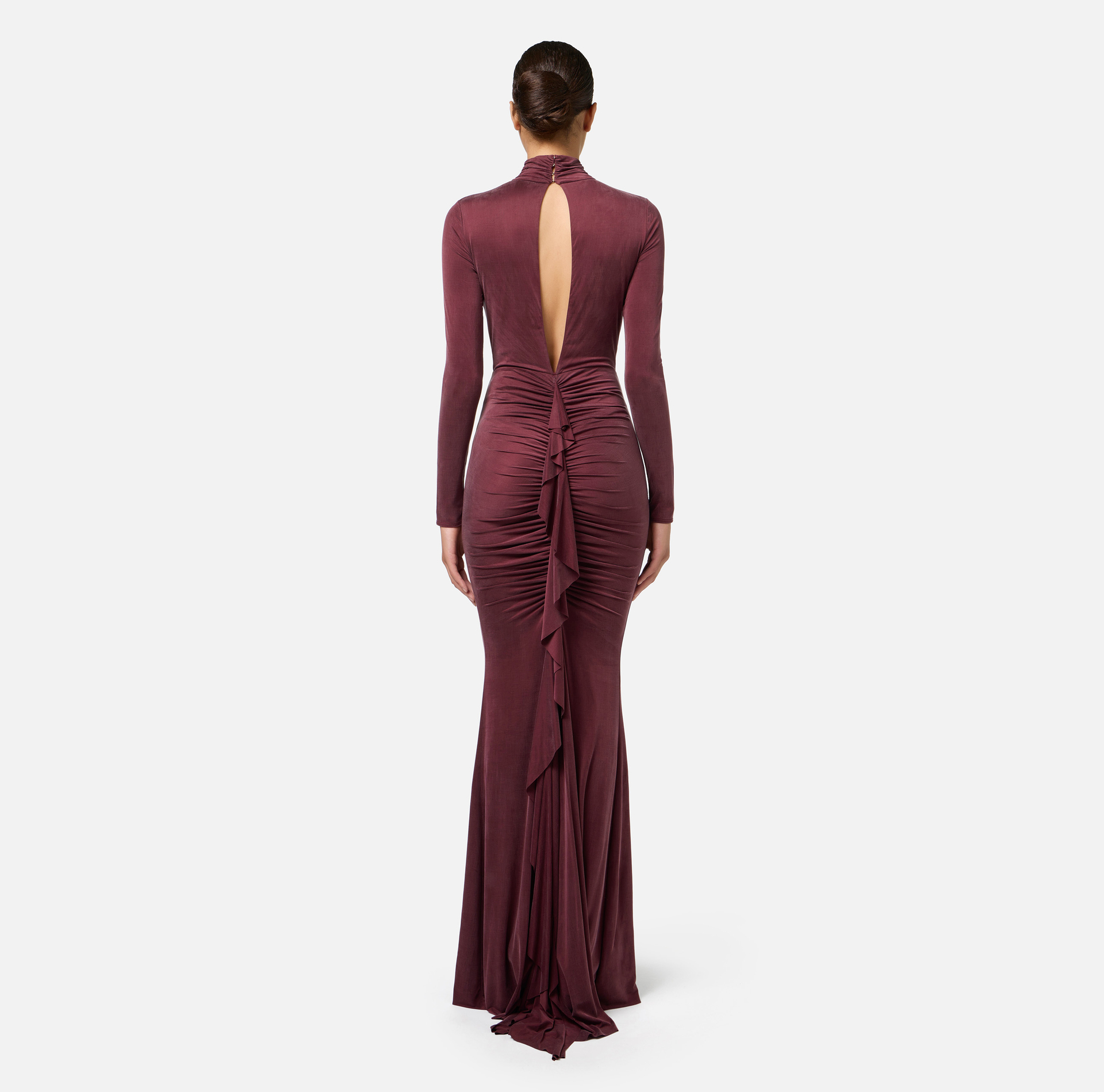 Red Carpet-Kleid aus Jersey mit Raffung und Kette | Elisabetta Franchi® Outlet