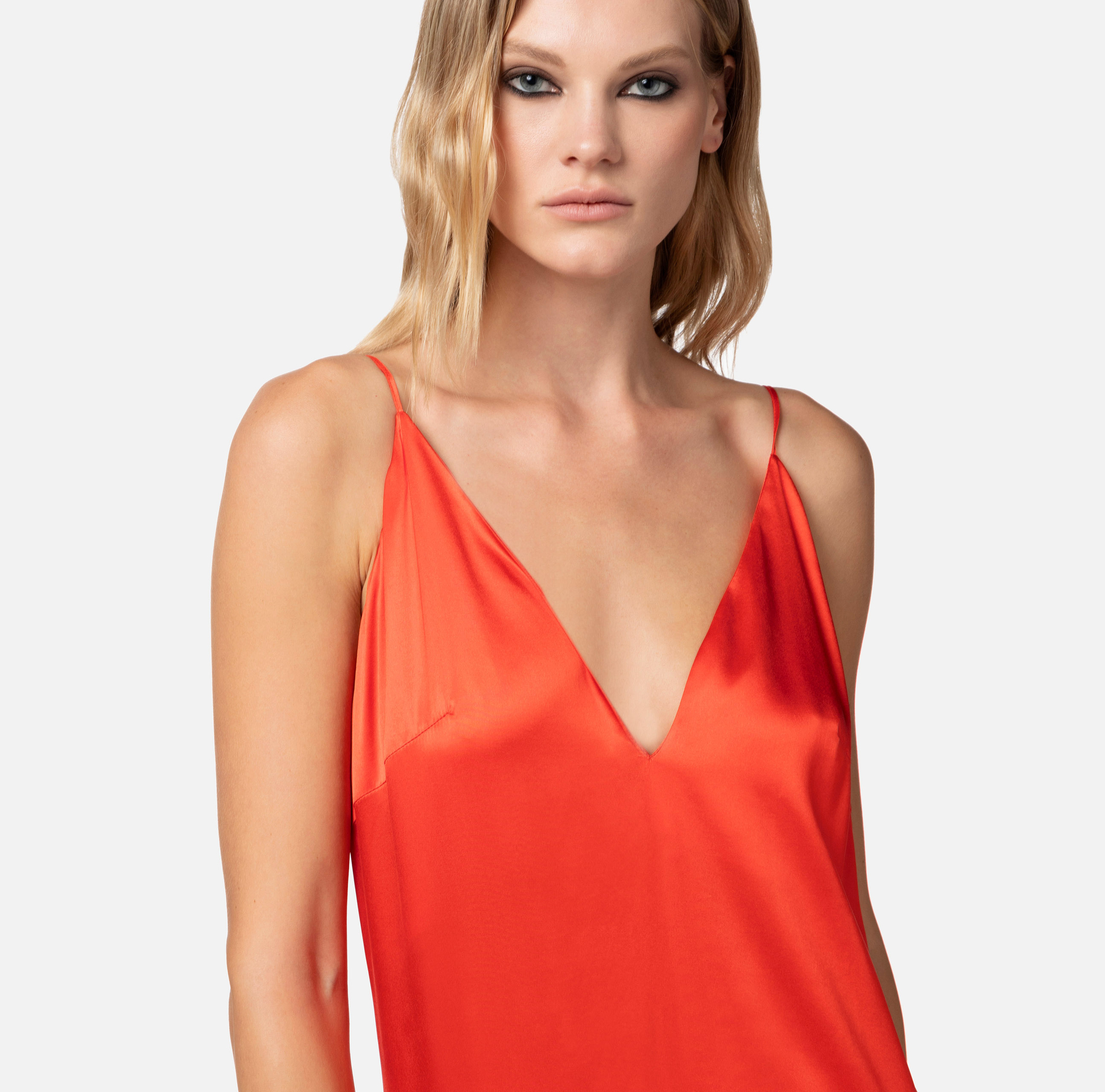 Silk red carpet dress - Elisabetta Franchi® Outlet