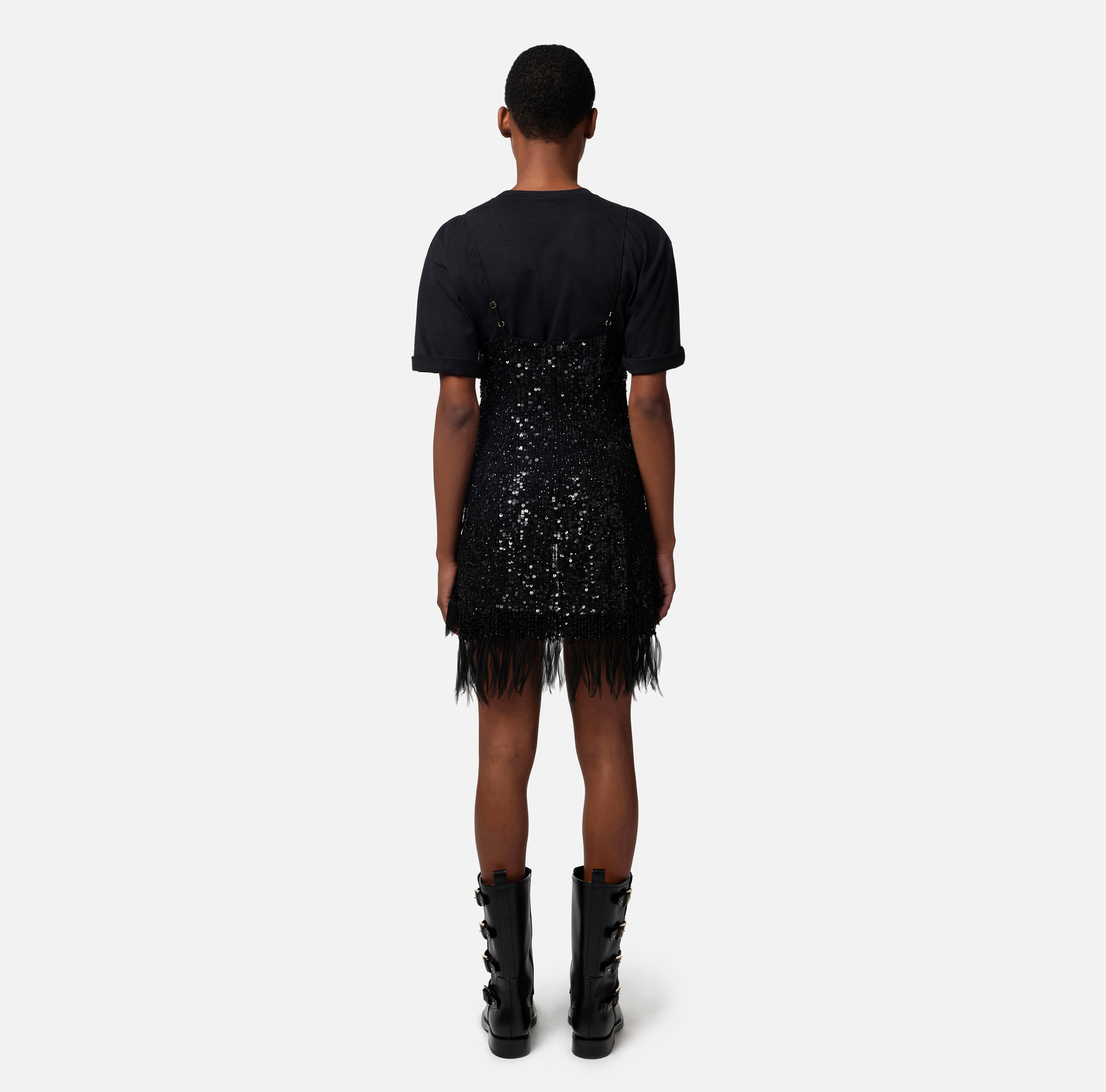 Mini-dress with sequins and fringes - Elisabetta Franchi® Outlet