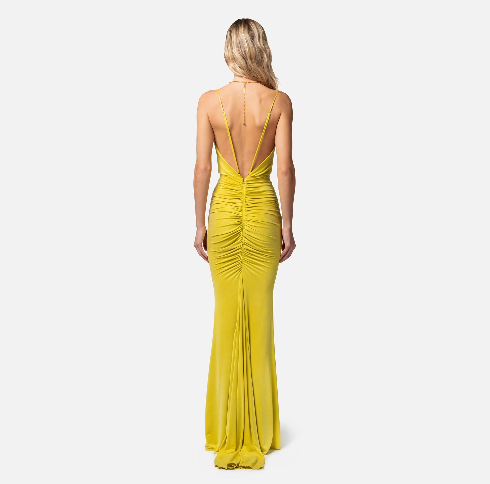Abito red carpet in jersey cupro drappeggiato - Elisabetta Franchi® Outlet