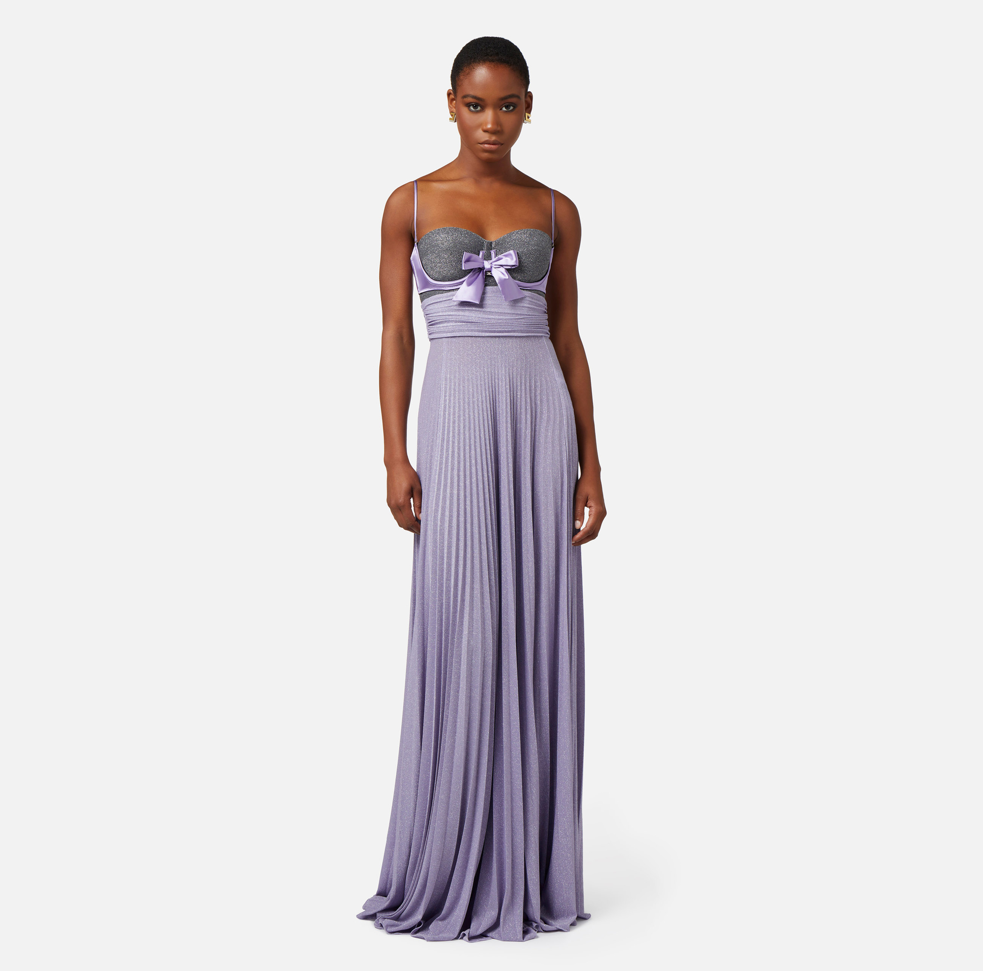 Robe Red Carpet en jersey lurex avec soutien-gorge - Elisabetta Franchi® Outlet