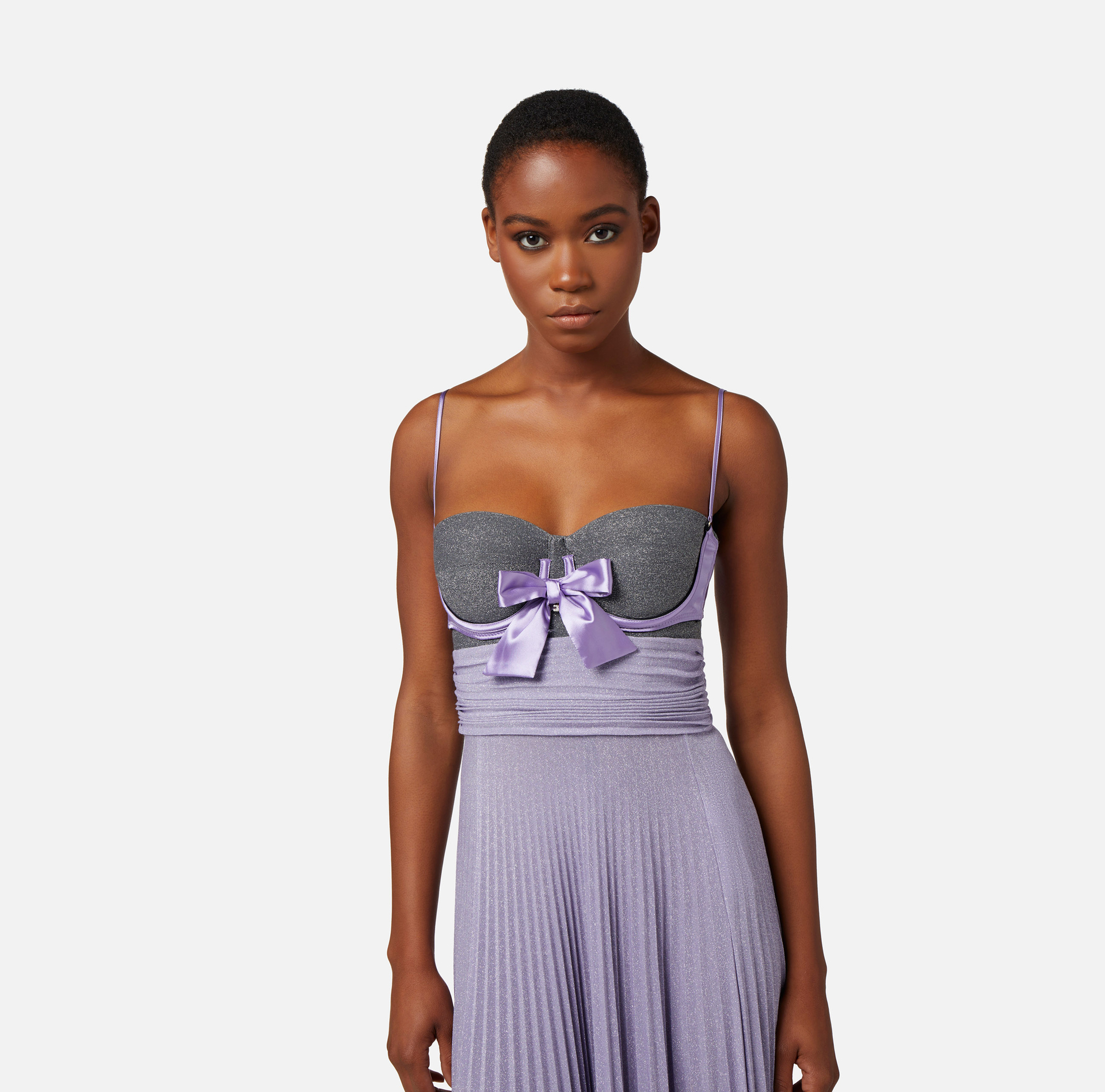 Robe Red Carpet en jersey lurex avec soutien-gorge - Elisabetta Franchi® Outlet