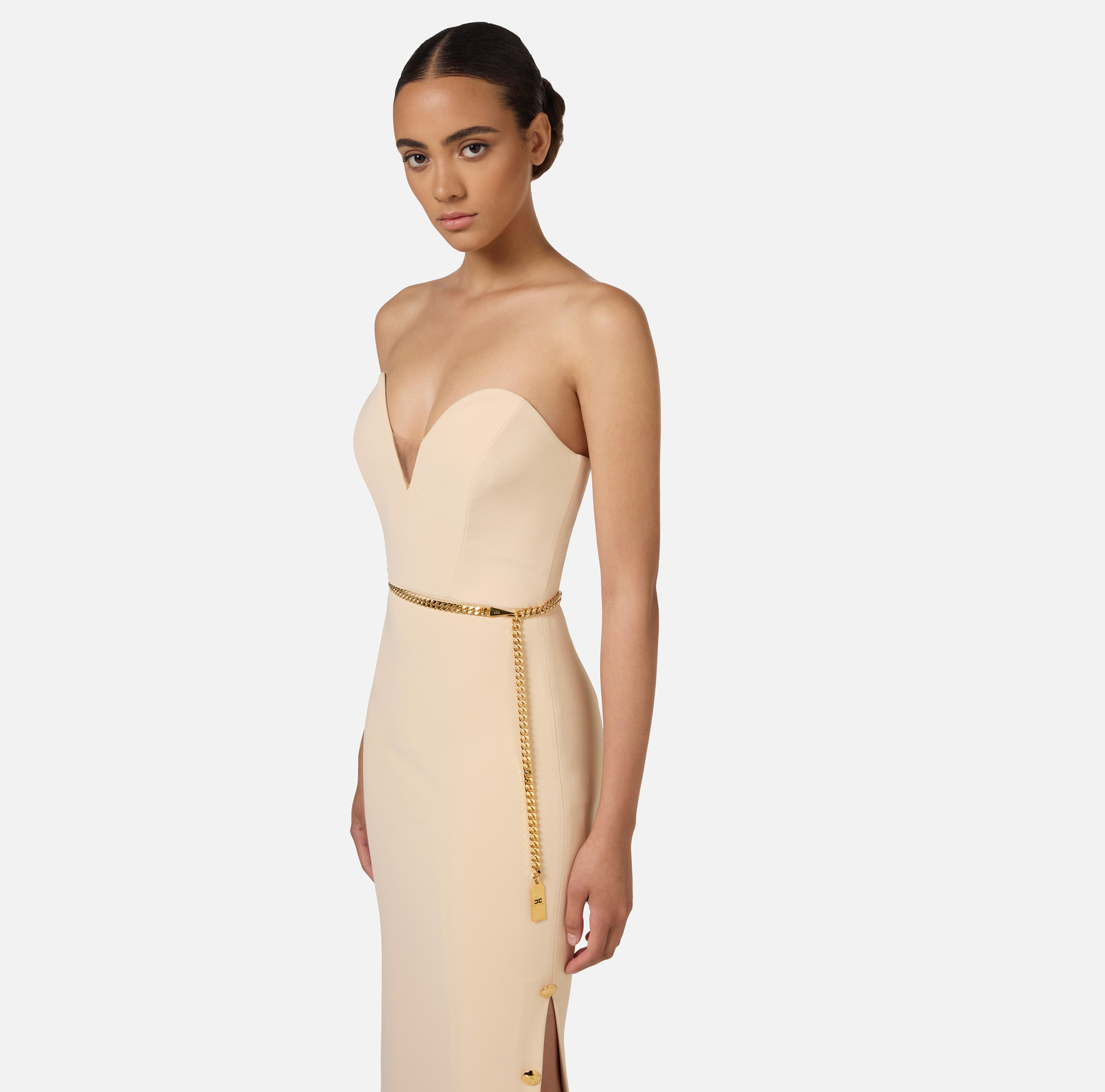 Robe Red Carpet en crêpe avec décolleté bustier | Elisabetta Franchi® Outlet