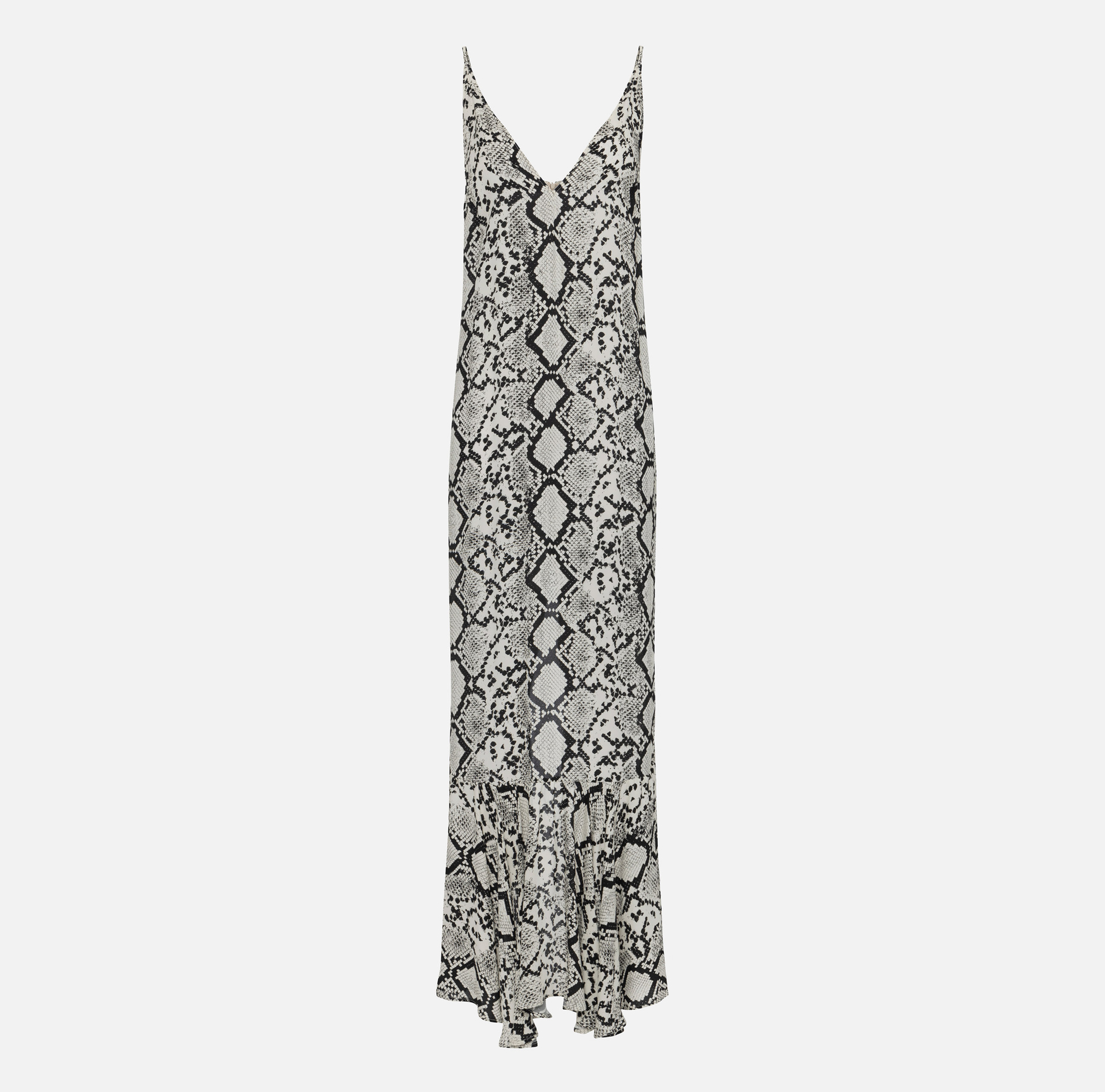Long dress in viscose georgette fabric with python print - Elisabetta Franchi® Outlet