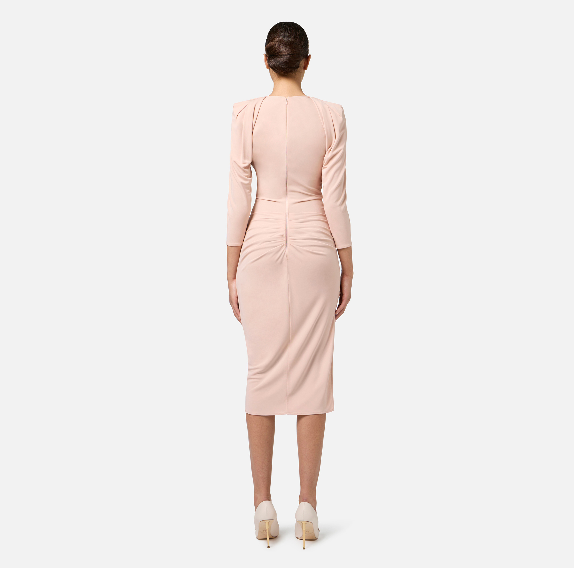 Jersey midi dress with side zip | Elisabetta Franchi® Outlet