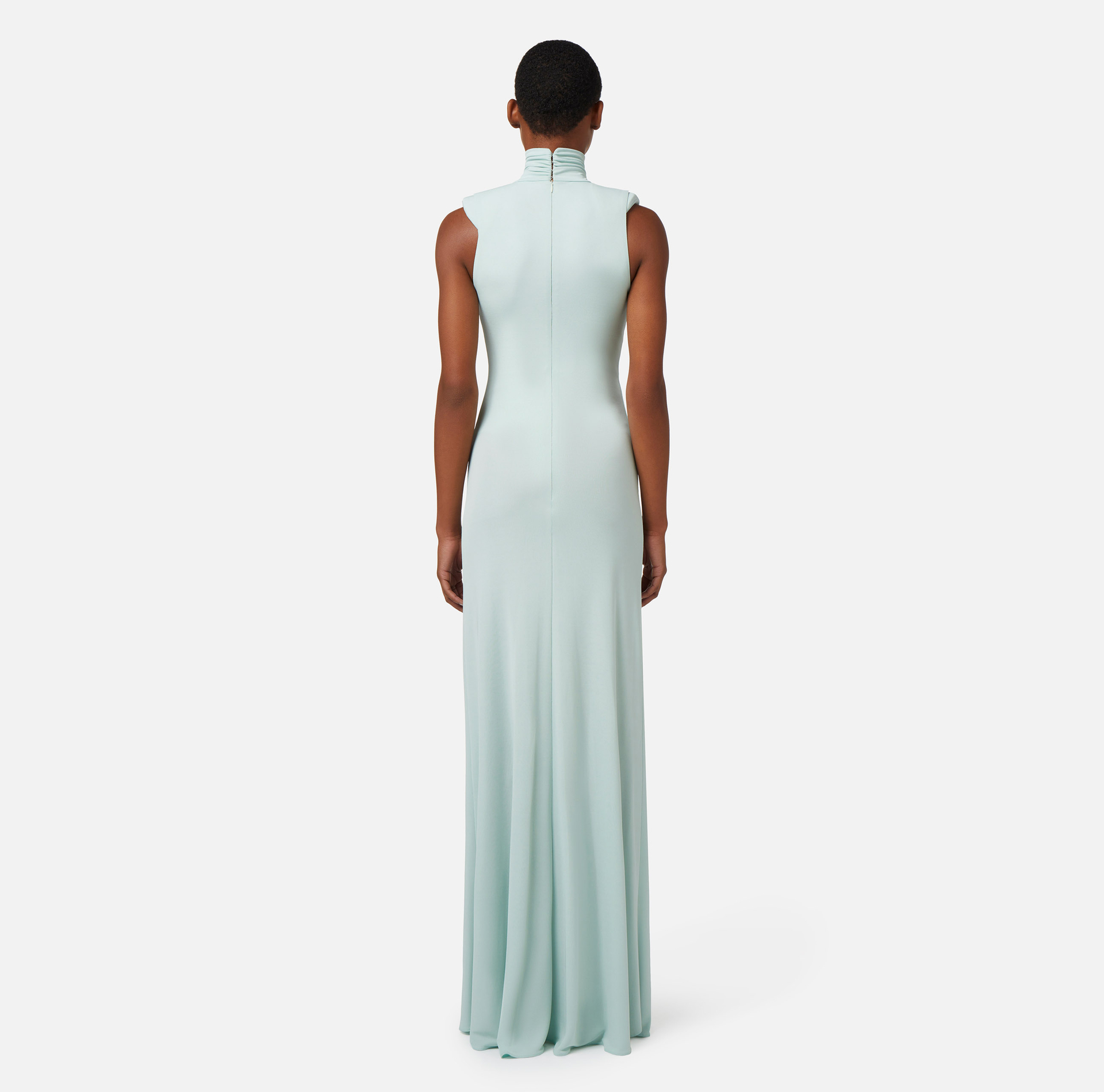 Jersey red carpet dress with cut-out and necklace - Elisabetta Franchi® Outlet