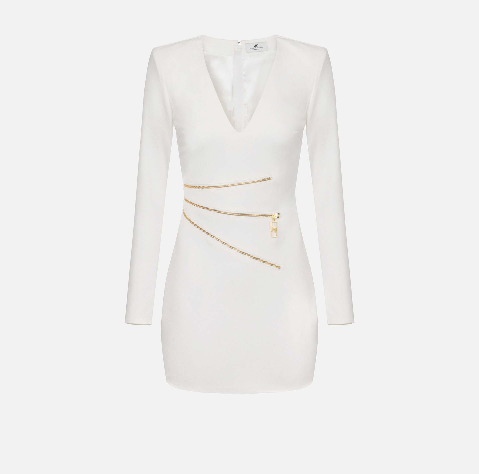 Mini-dress in crêpe fabric with zip | Elisabetta Franchi® Outlet