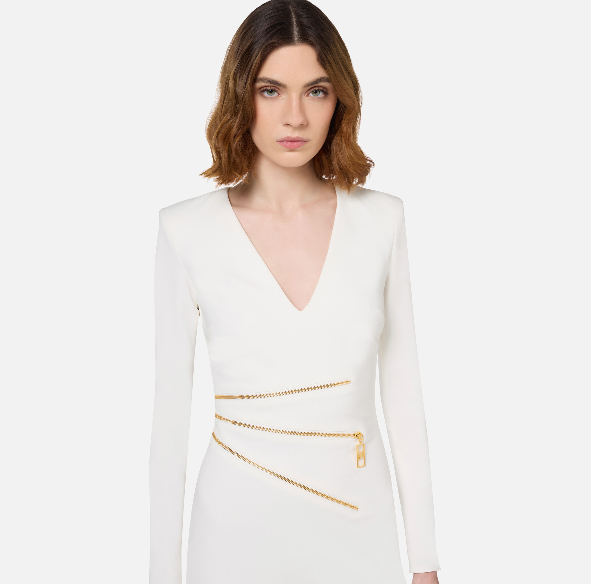 Minivestido de crepé con cremallera | Elisabetta Franchi® Outlet