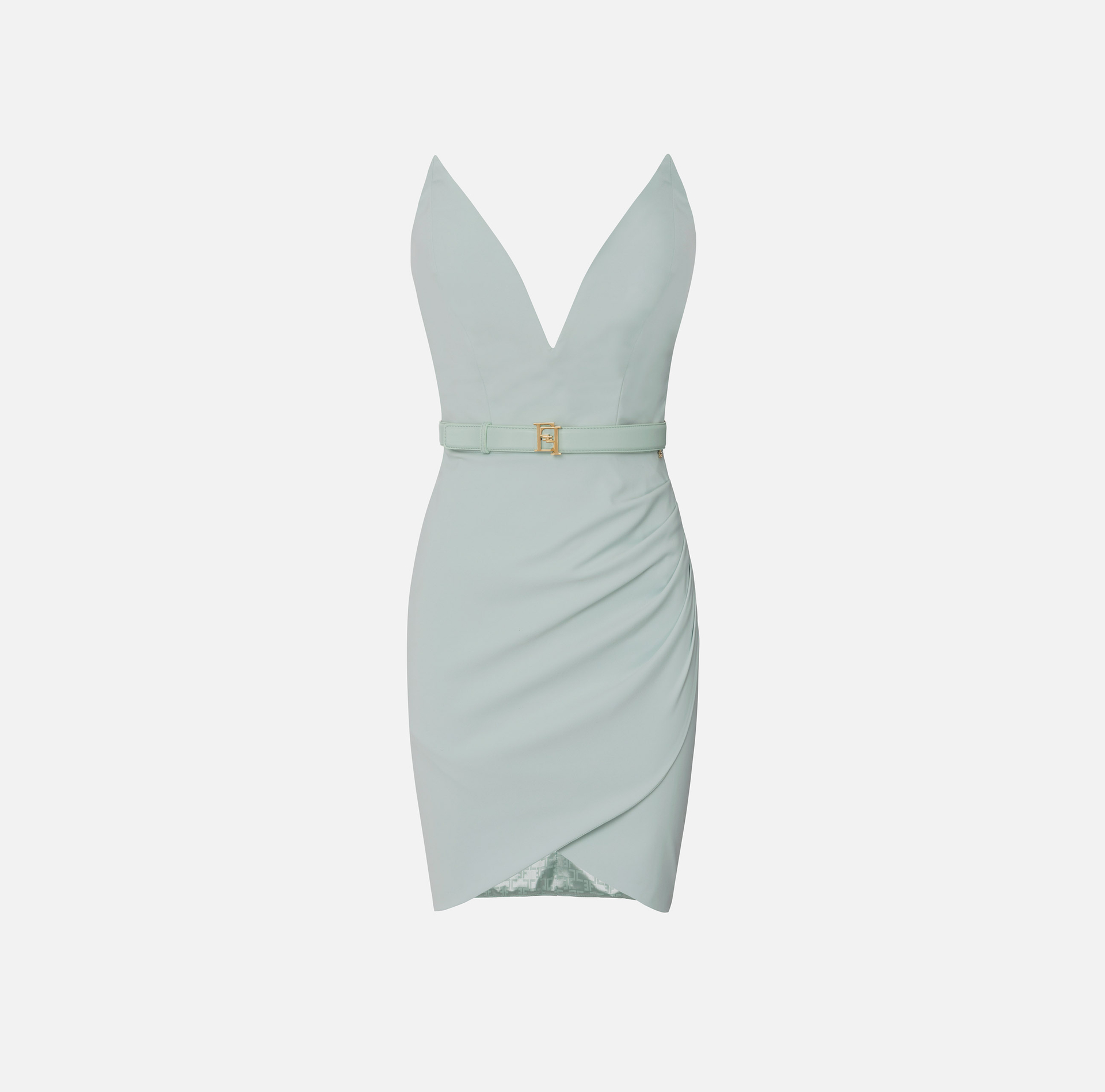 Technical fabric mini-dress with bustier-style bodice - Elisabetta Franchi® Outlet