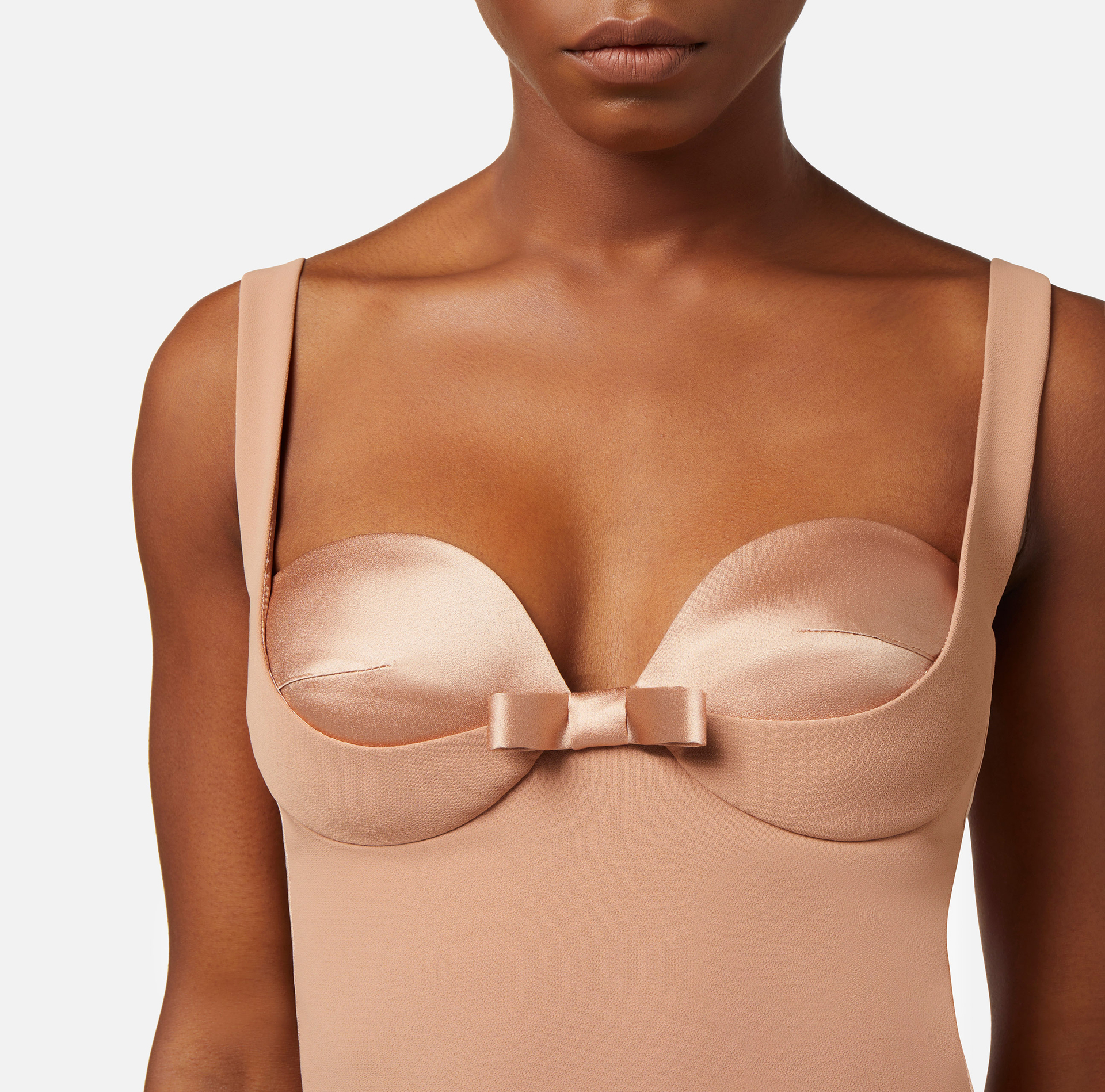 Mini-dress in crêpe fabric with bows - Elisabetta Franchi® Outlet