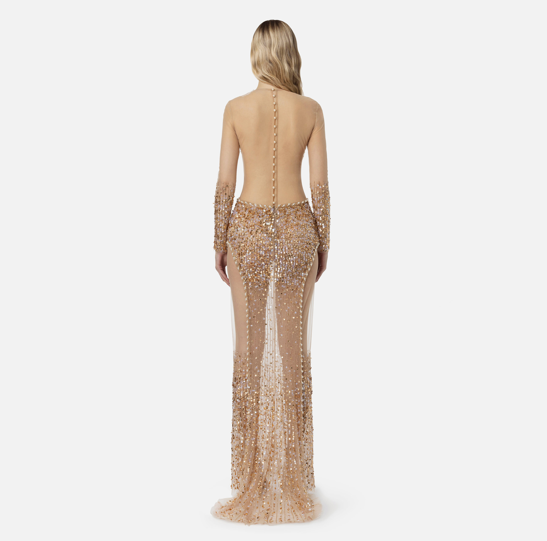 Red Carpet embroidered mermaid line dress - Elisabetta Franchi® Outlet