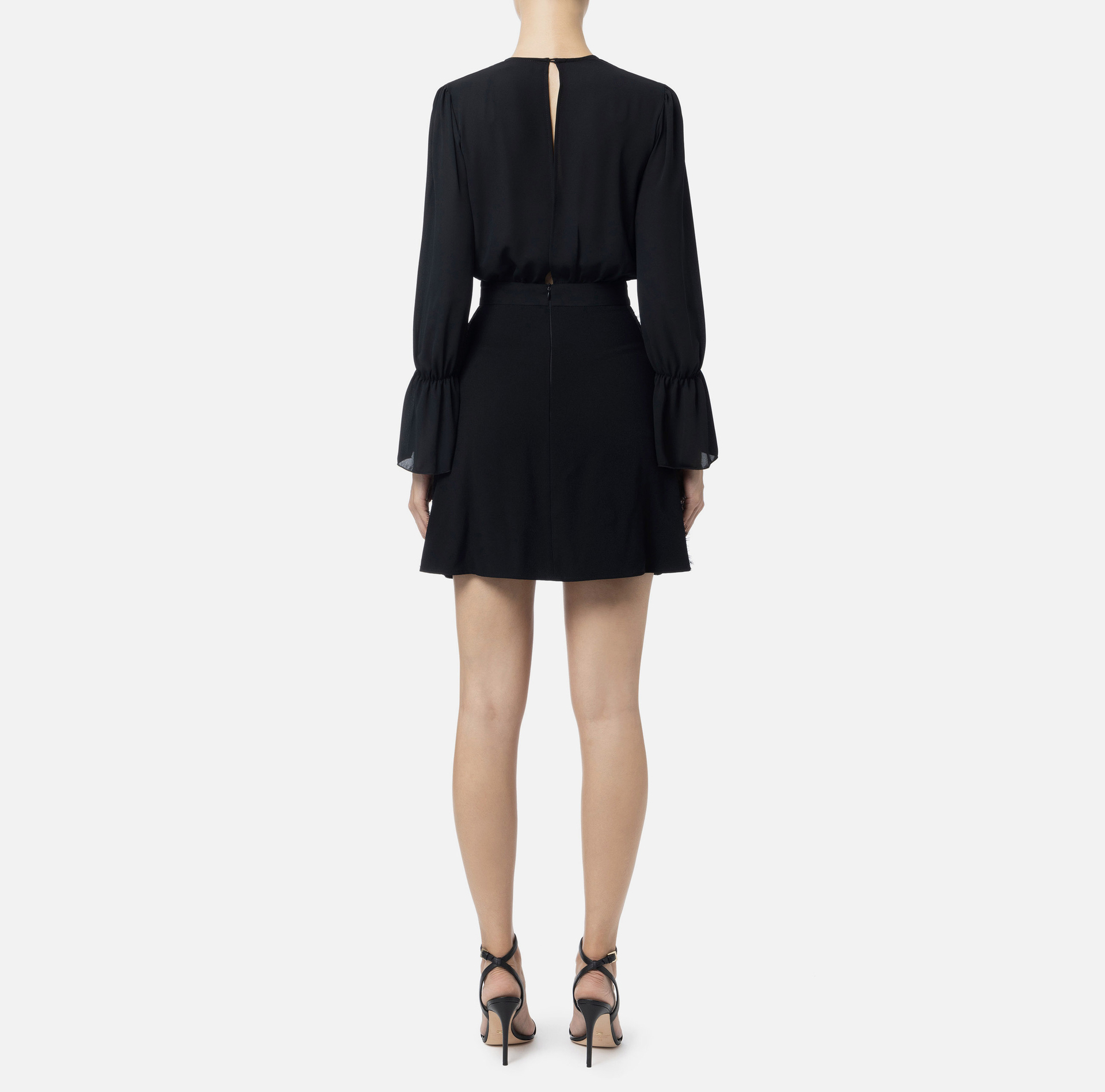 Kleid in Georgette - Elisabetta Franchi® Outlet
