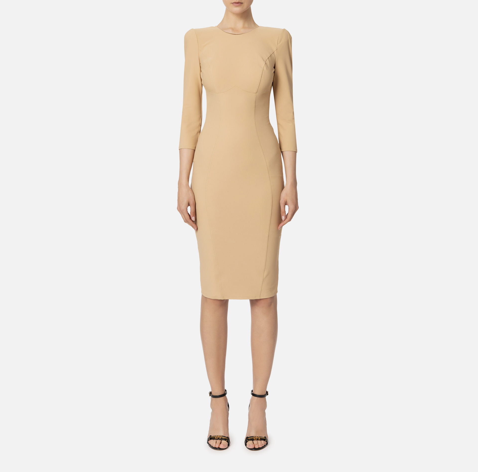 Sheath dress with back neckline - Elisabetta Franchi® Outlet
