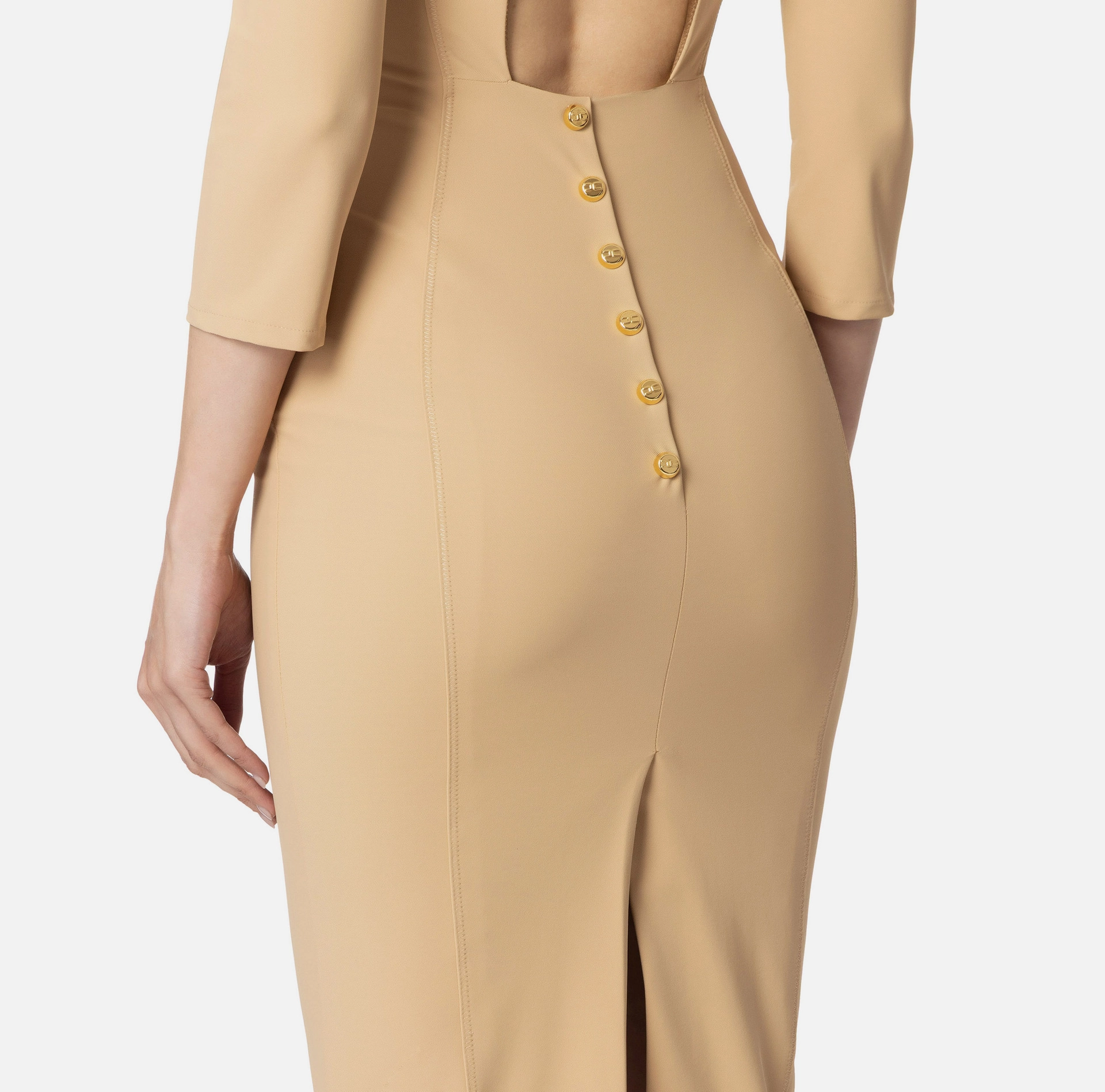 Sheath dress with back neckline - Elisabetta Franchi® Outlet