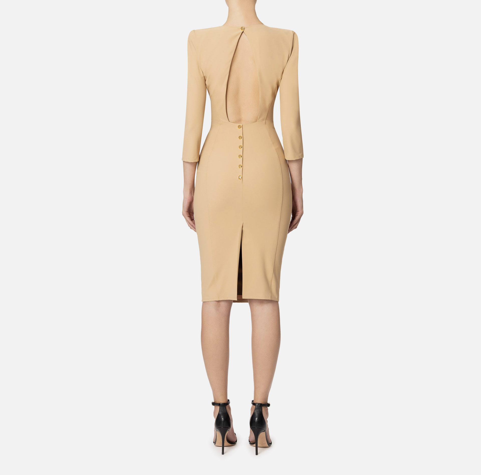 Sheath dress with back neckline - Elisabetta Franchi® Outlet