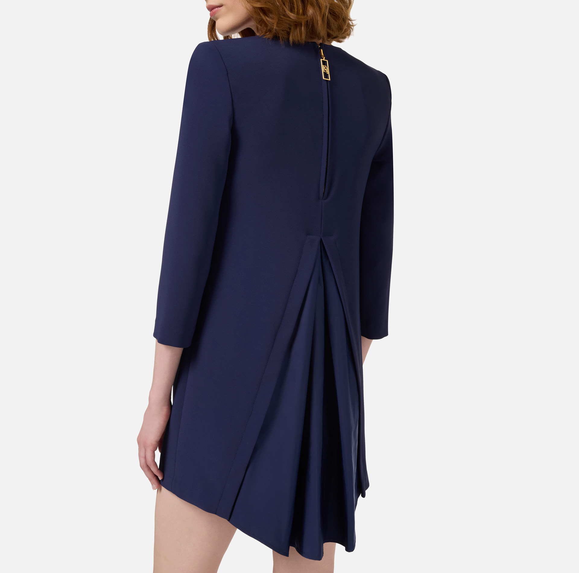 Crêpe boxy mini-dress with voile insert | Elisabetta Franchi® Outlet
