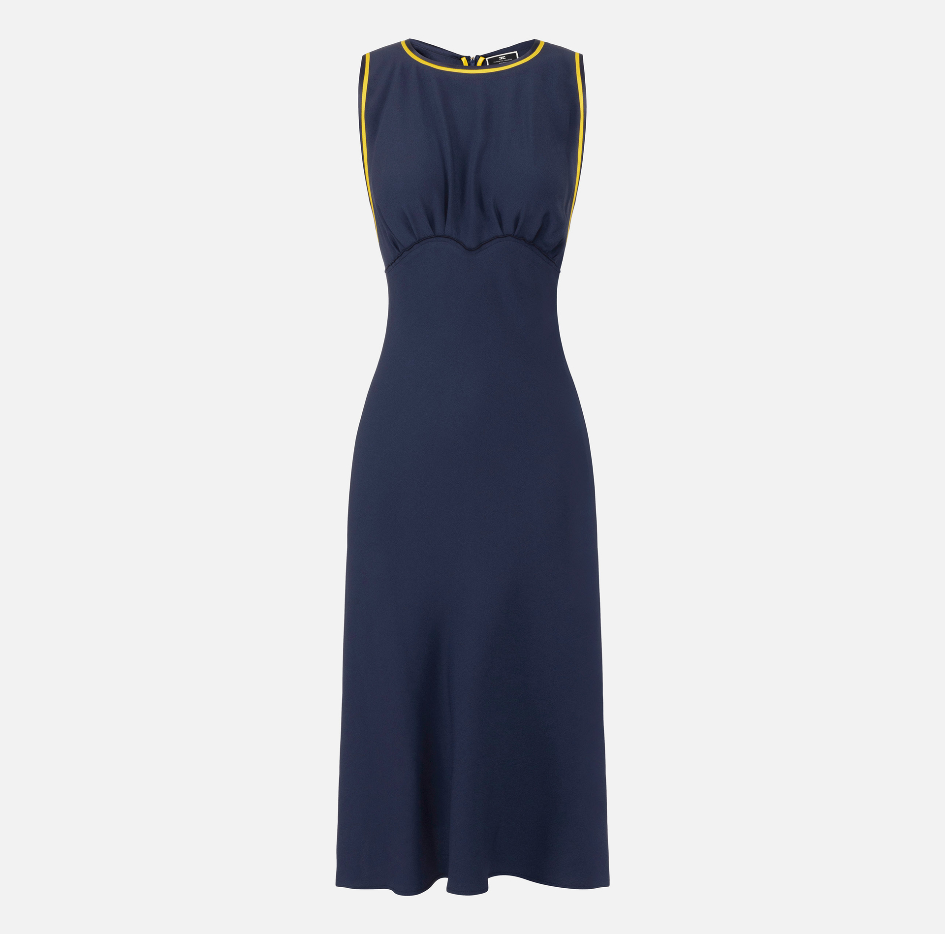 Midi dress in satin fabric with bands | Elisabetta Franchi® Outlet