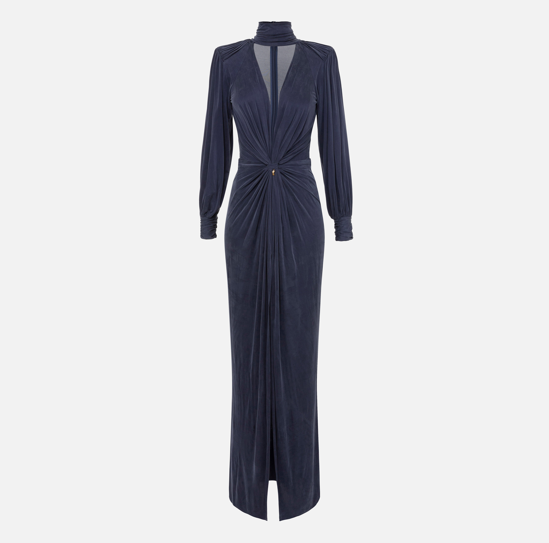 Red Carpet dress in cupro jersey with knot | Elisabetta Franchi® Outlet