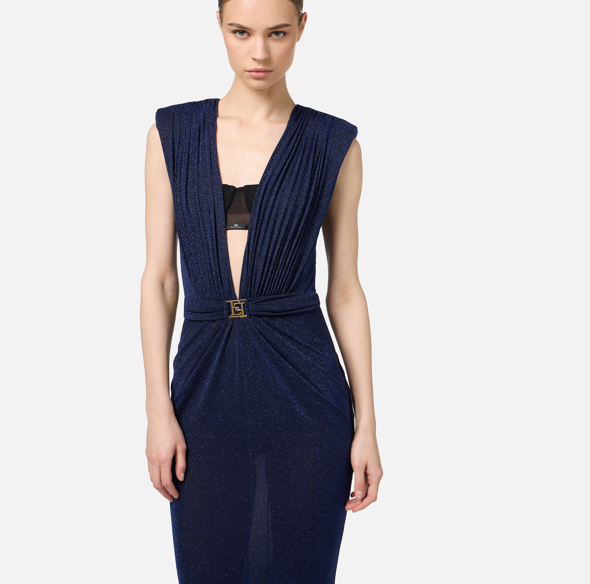Robe Red Carpet en jersey lurex avec soutien-gorge | Elisabetta Franchi® Outlet