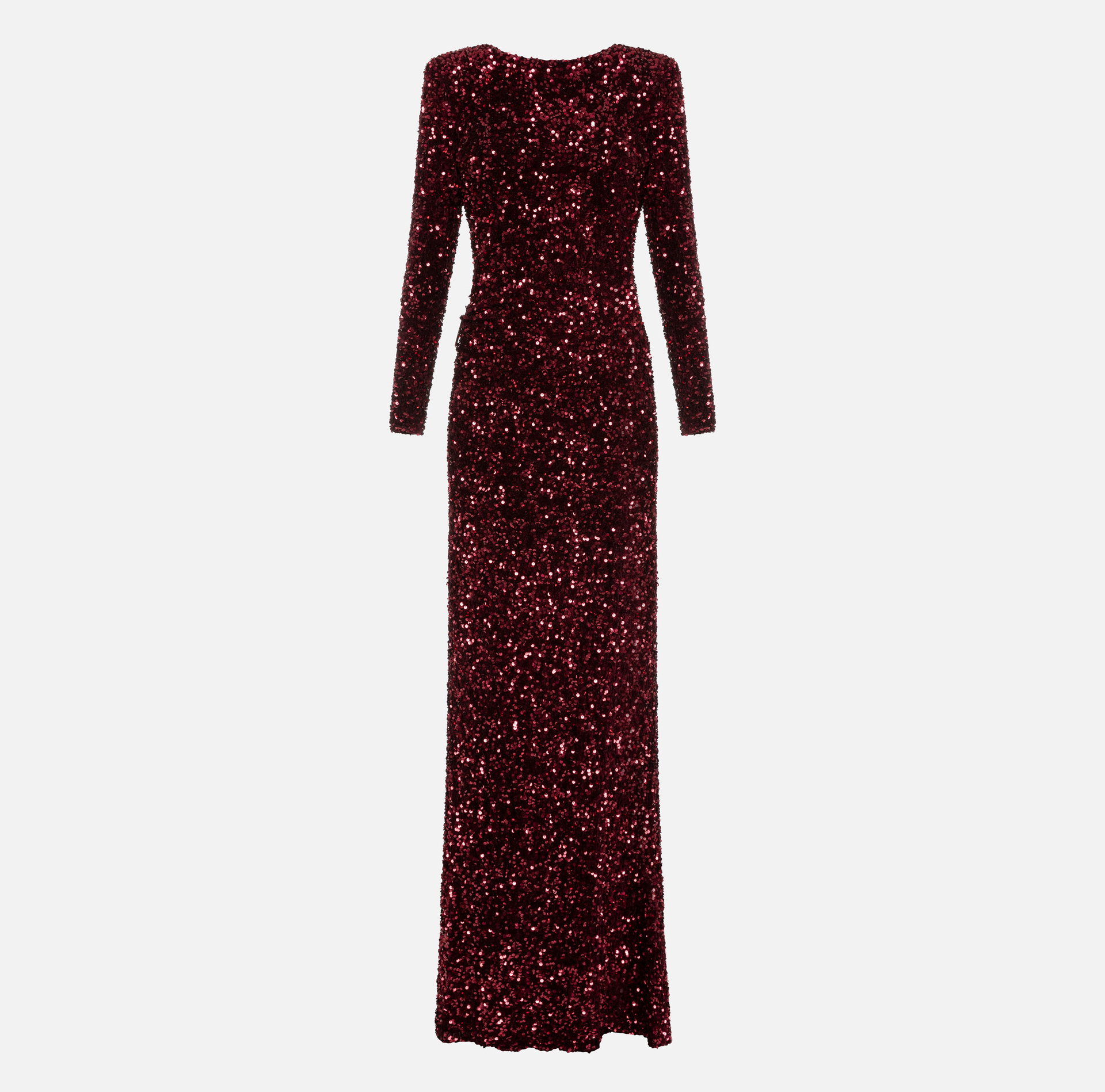 Sequin-embroidered chenille red carpet dress | Elisabetta Franchi® Outlet