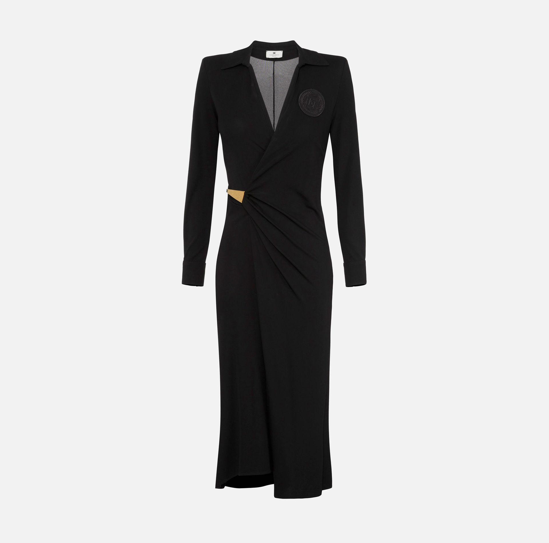 Jersey midi dress with side knot | Elisabetta Franchi® Outlet