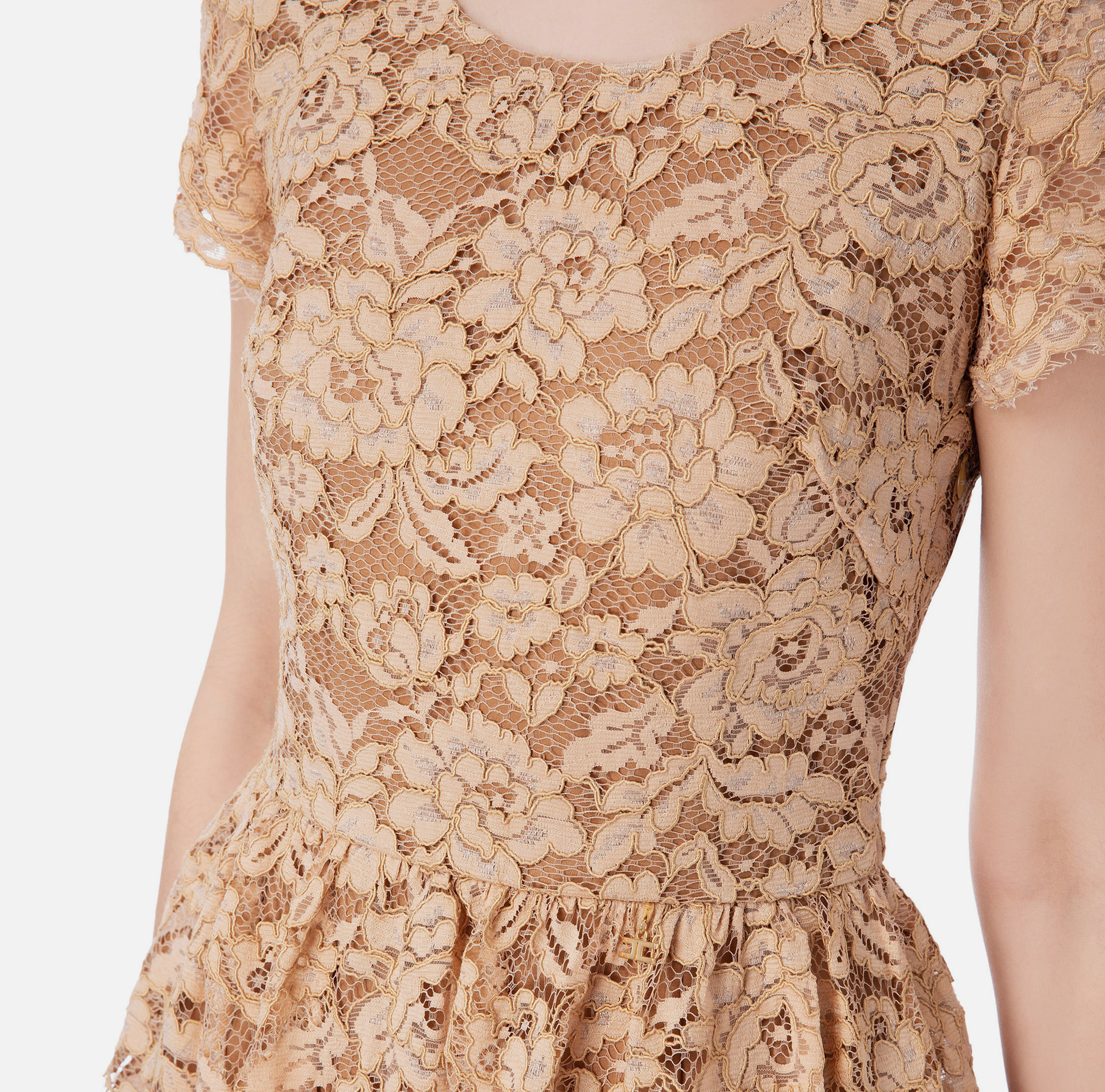 Rebrodé lace short dress - Elisabetta Franchi® Outlet