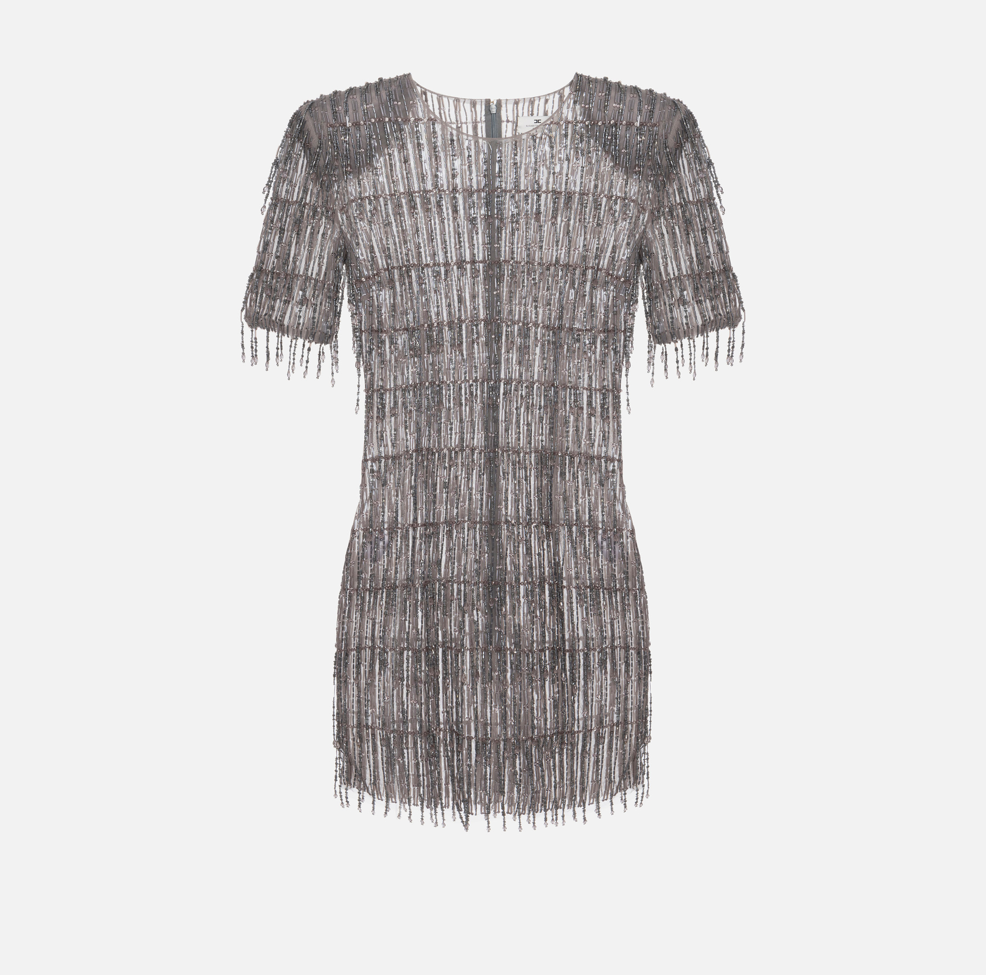 Minivestido boxy de tul bordado con lentejuelas | Elisabetta Franchi® Outlet
