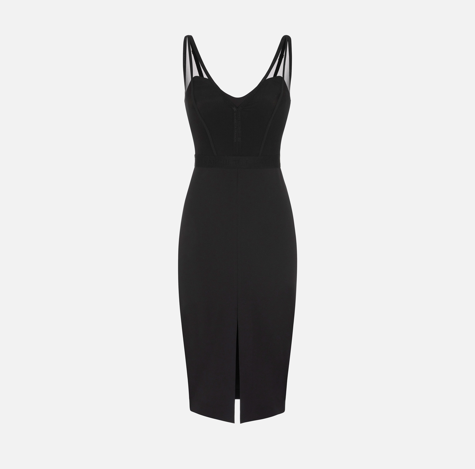 Midi dress with tulle and crêpe bustier top | Elisabetta Franchi® Outlet