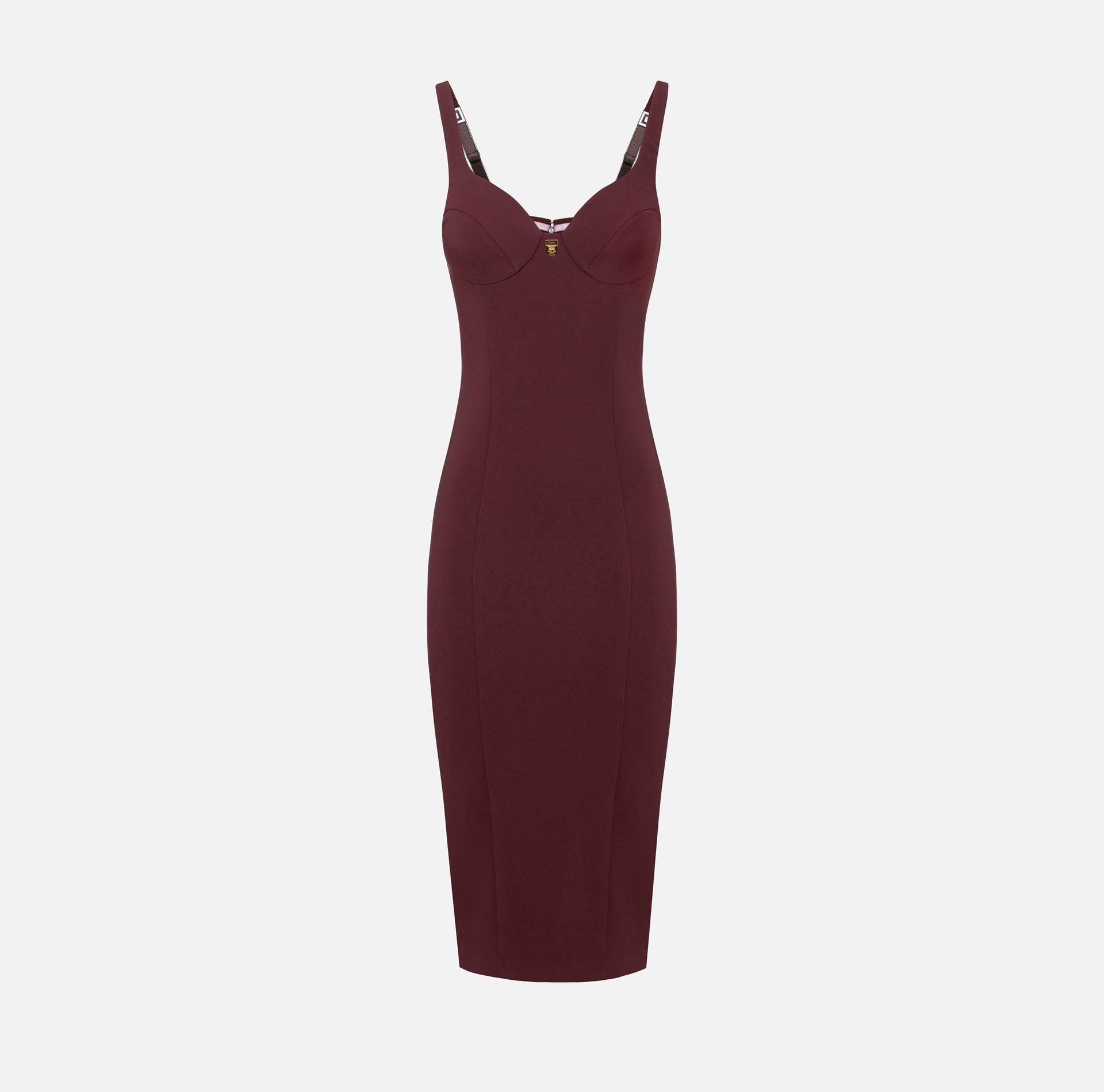 Midi dress in stretch crêpe fabric with cup cut | Elisabetta Franchi® Outlet