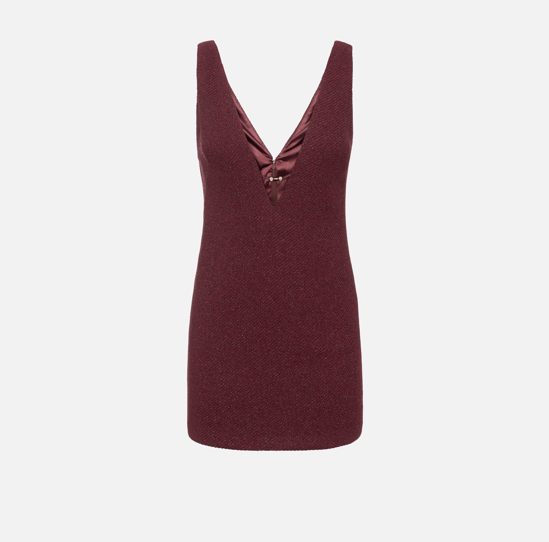 Laminated tweed mini-dress | Elisabetta Franchi® Outlet